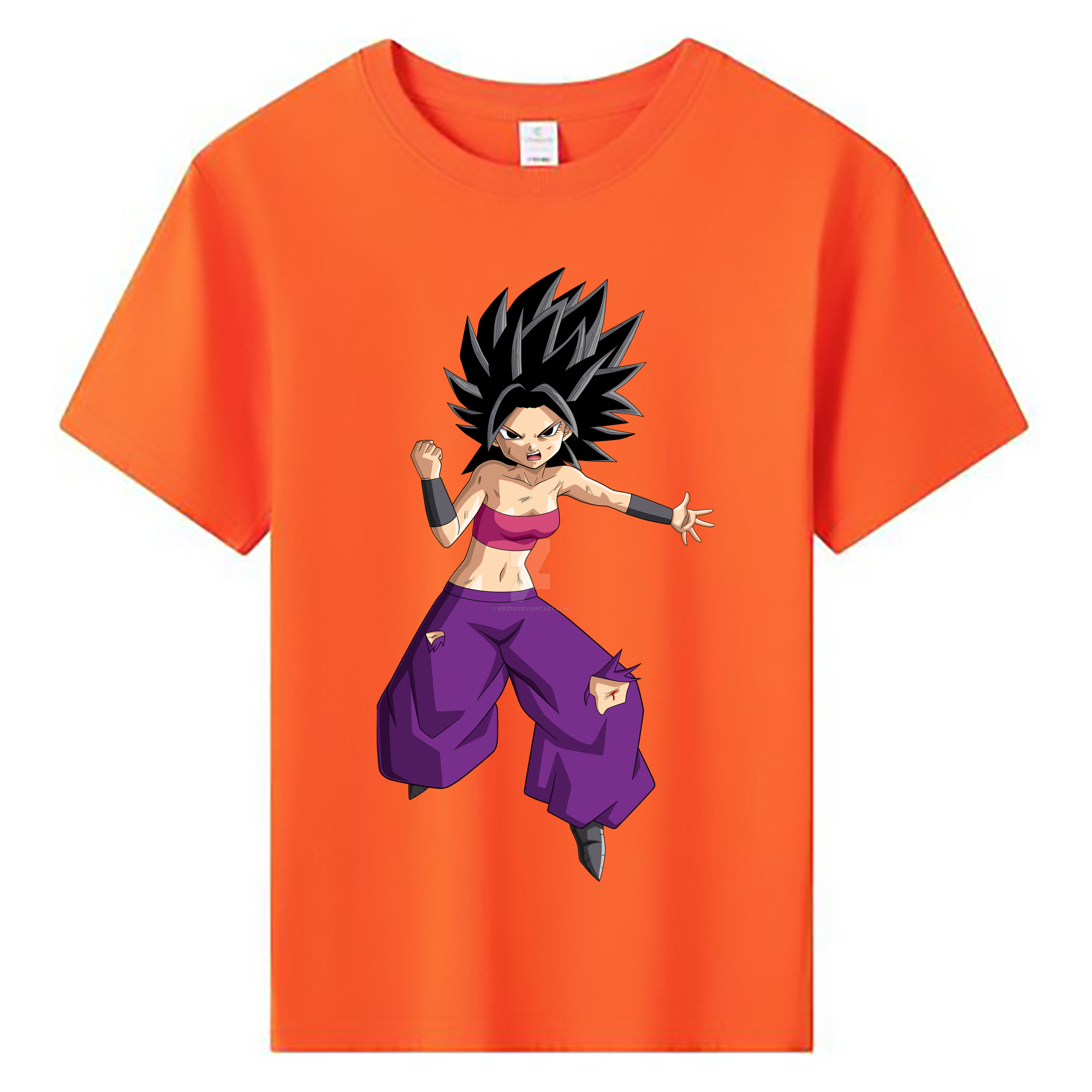 （画像用） ドラゴンボール カリフラ DRAGON BALL Caulifla 綿100％キッズTシャツ（フロントプリント）