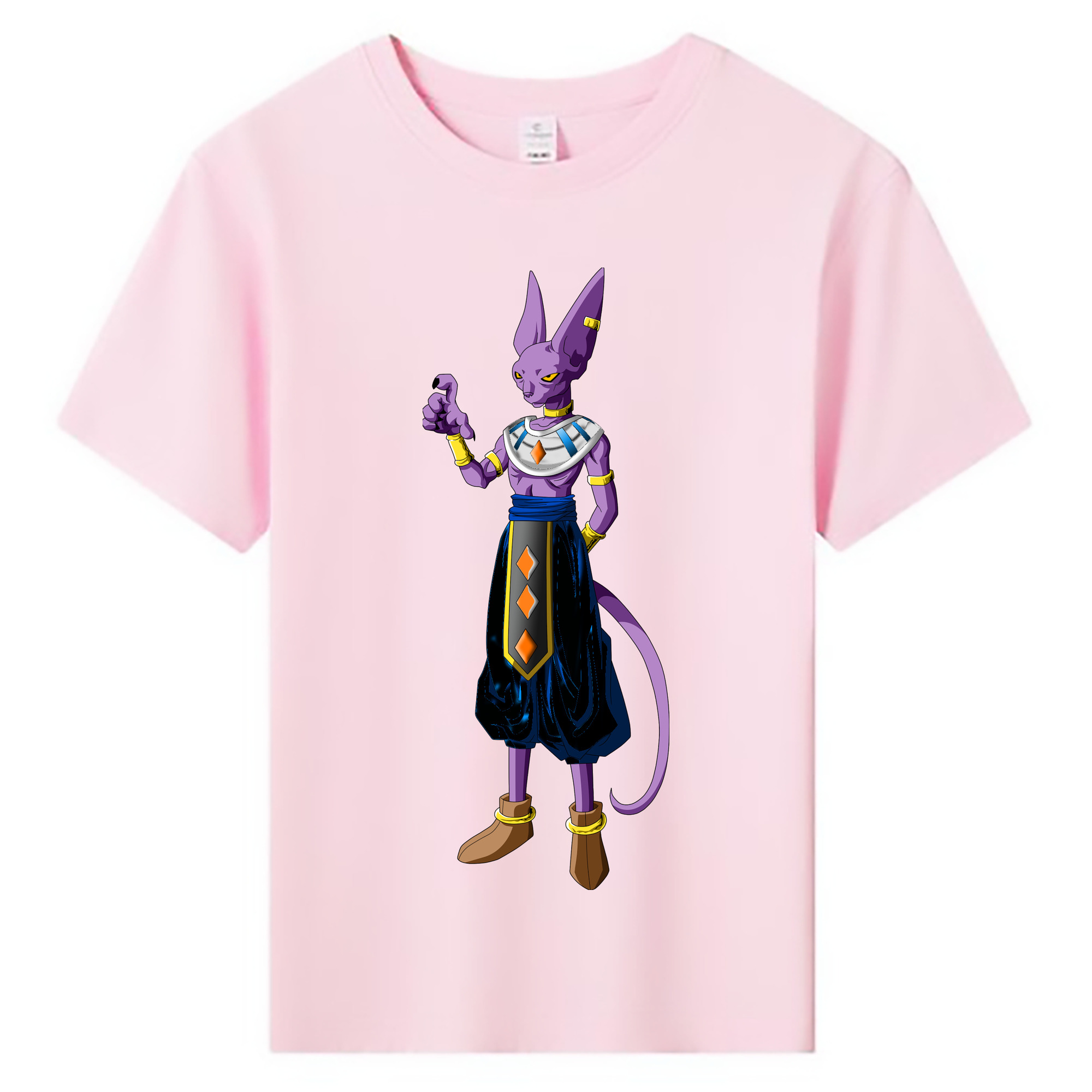 （画像用） ドラゴンボール ビルス 破壊神ビルス DRAGON BALL Beerus Birusu 綿100％キッズTシャツ（フロントプリント）