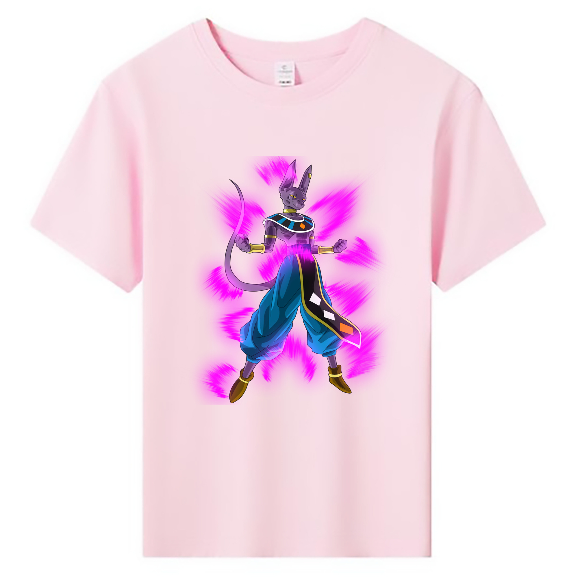 （画像用） ドラゴンボール ビルス 破壊神ビルス DRAGON BALL Beerus Birusu 綿100％キッズTシャツ（フロントプリント）