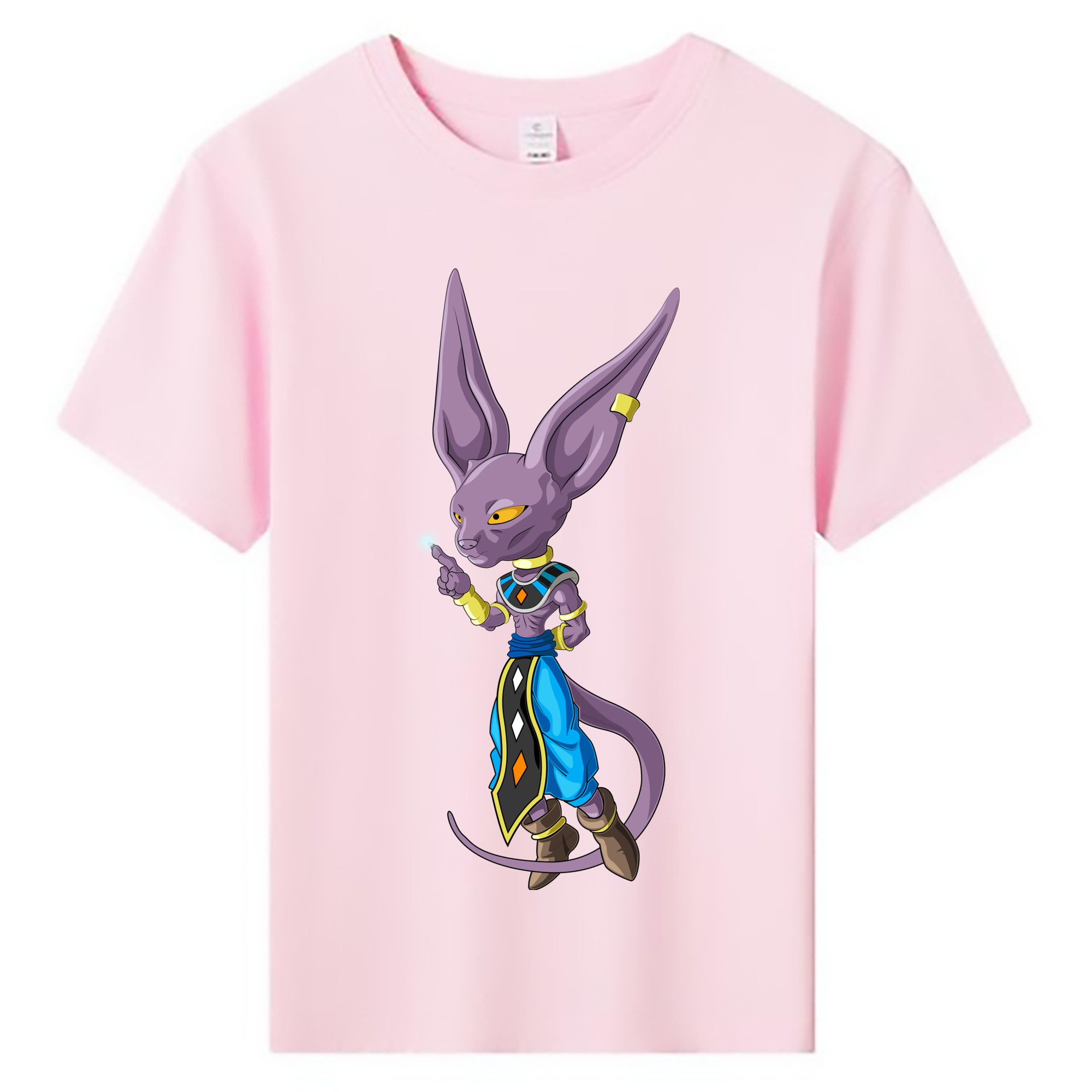 （画像用） ドラゴンボール ビルス 破壊神ビルス DRAGON BALL Beerus Birusu 綿100％キッズTシャツ（フロントプリント）