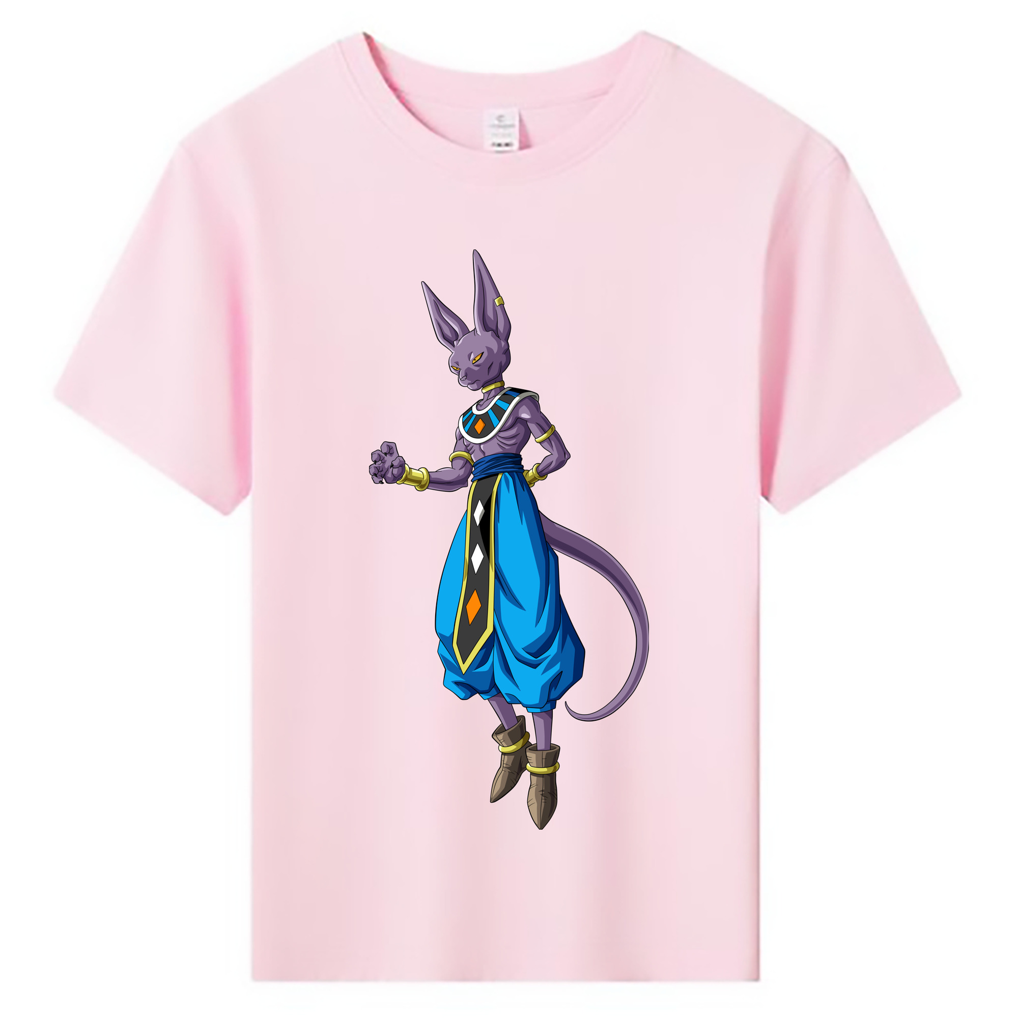 （画像用） ドラゴンボール ビルス 破壊神ビルス DRAGON BALL Beerus Birusu 綿100％キッズTシャツ（フロントプリント）