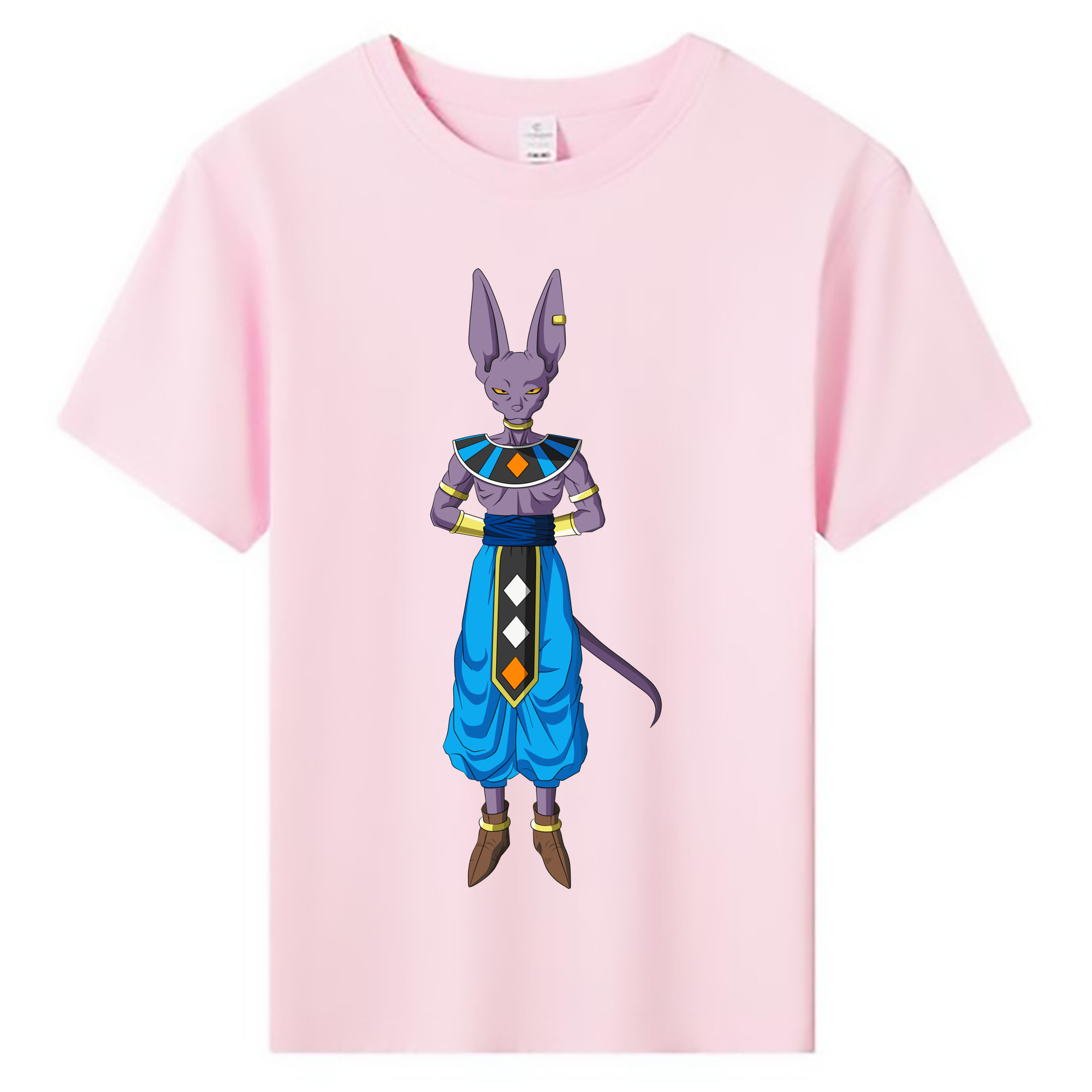 （画像用） ドラゴンボール ビルス 破壊神ビルス DRAGON BALL Beerus Birusu 綿100％キッズTシャツ（フロントプリント）