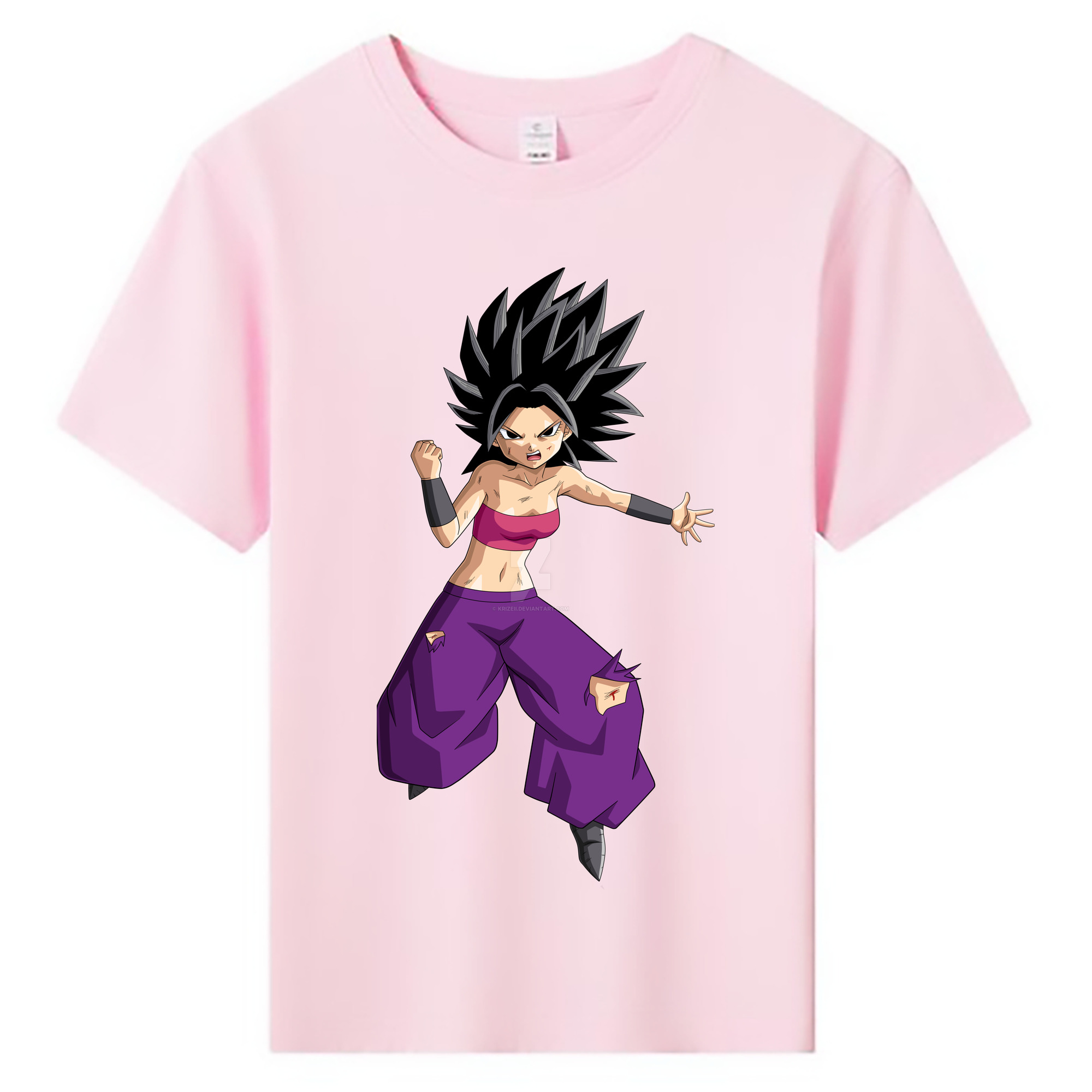 （画像用） ドラゴンボール カリフラ DRAGON BALL Caulifla 綿100％キッズTシャツ（フロントプリント）