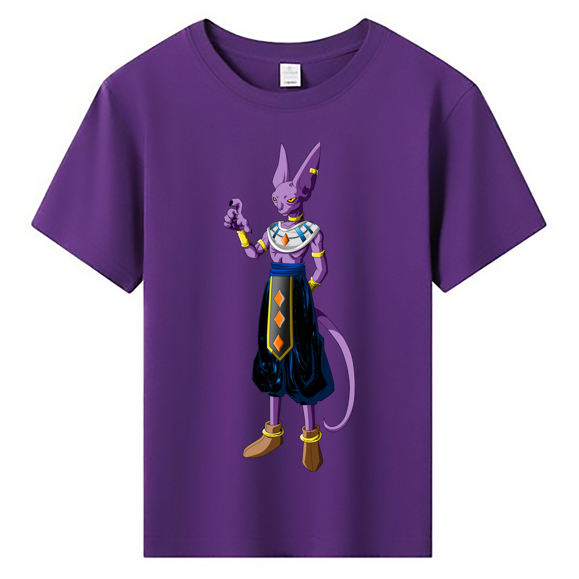 （画像用） ドラゴンボール ビルス 破壊神ビルス DRAGON BALL Beerus Birusu 綿100％キッズTシャツ（フロントプリント）