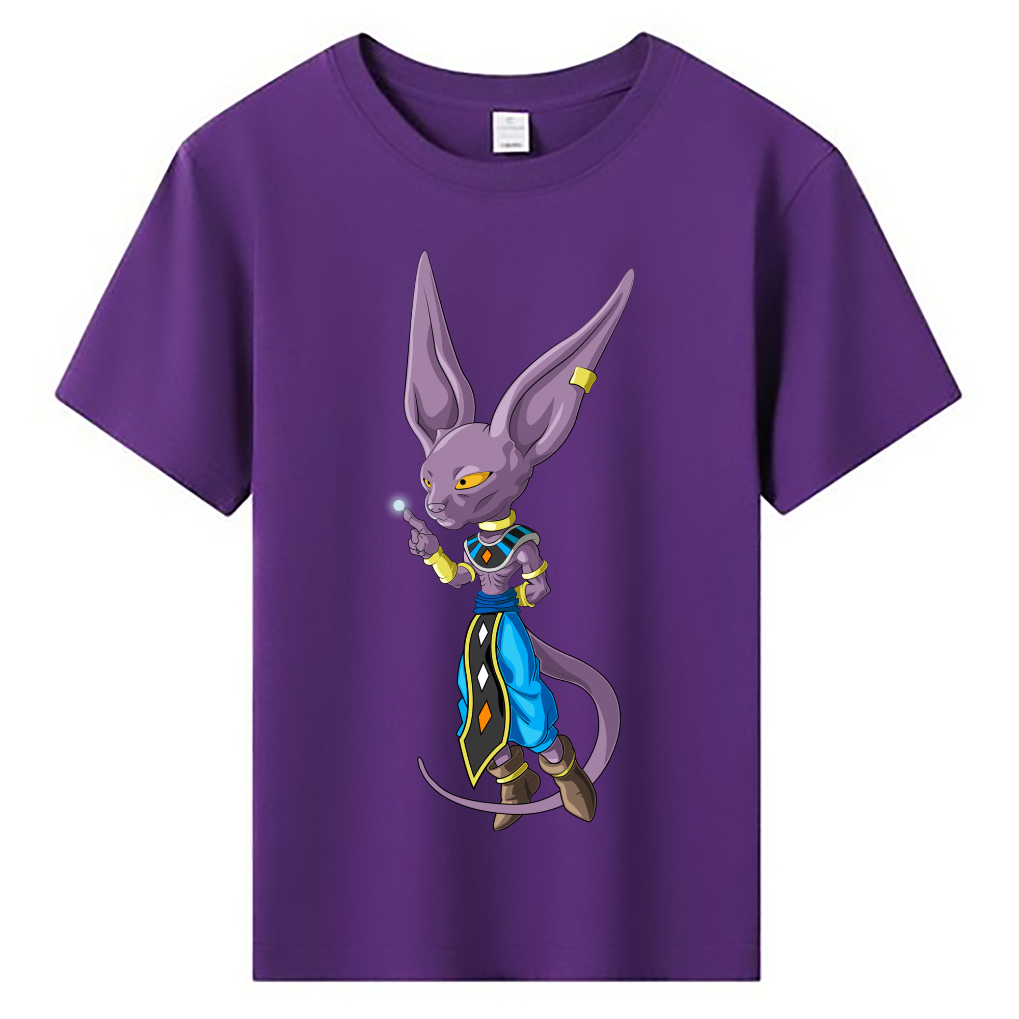 （画像用） ドラゴンボール ビルス 破壊神ビルス DRAGON BALL Beerus Birusu 綿100％キッズTシャツ（フロントプリント）