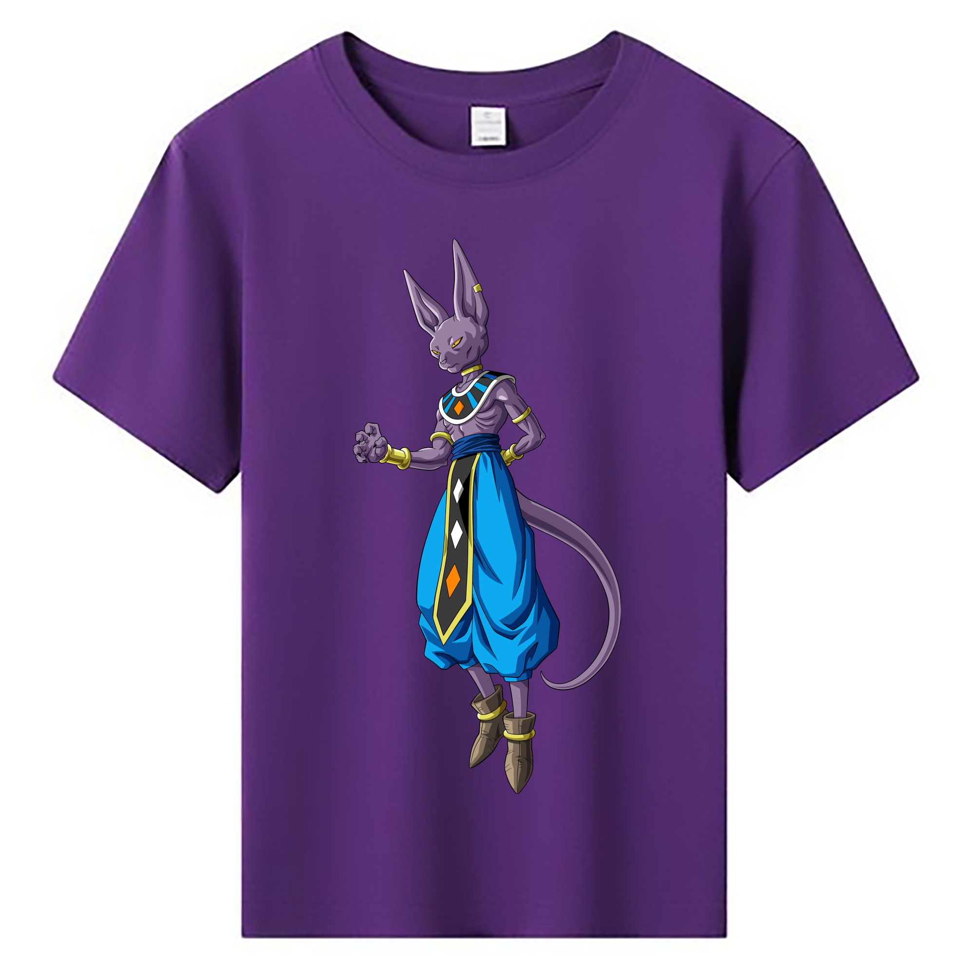 （画像用） ドラゴンボール ビルス 破壊神ビルス DRAGON BALL Beerus Birusu 綿100％キッズTシャツ（フロントプリント）