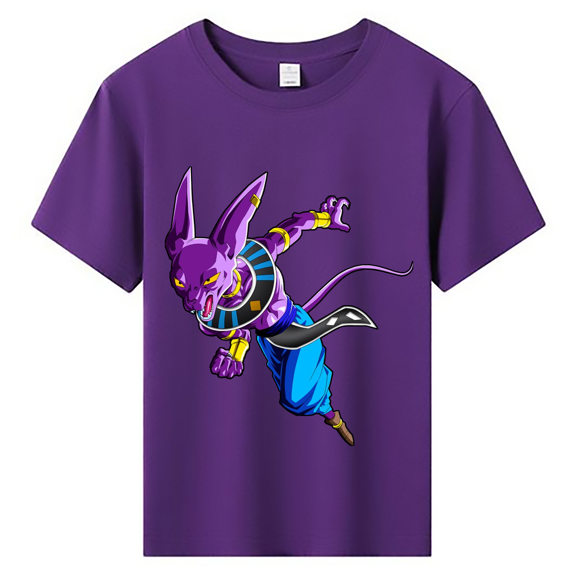 （画像用） ドラゴンボール ビルス 破壊神ビルス DRAGON BALL Beerus Birusu 綿100％キッズTシャツ（フロントプリント）