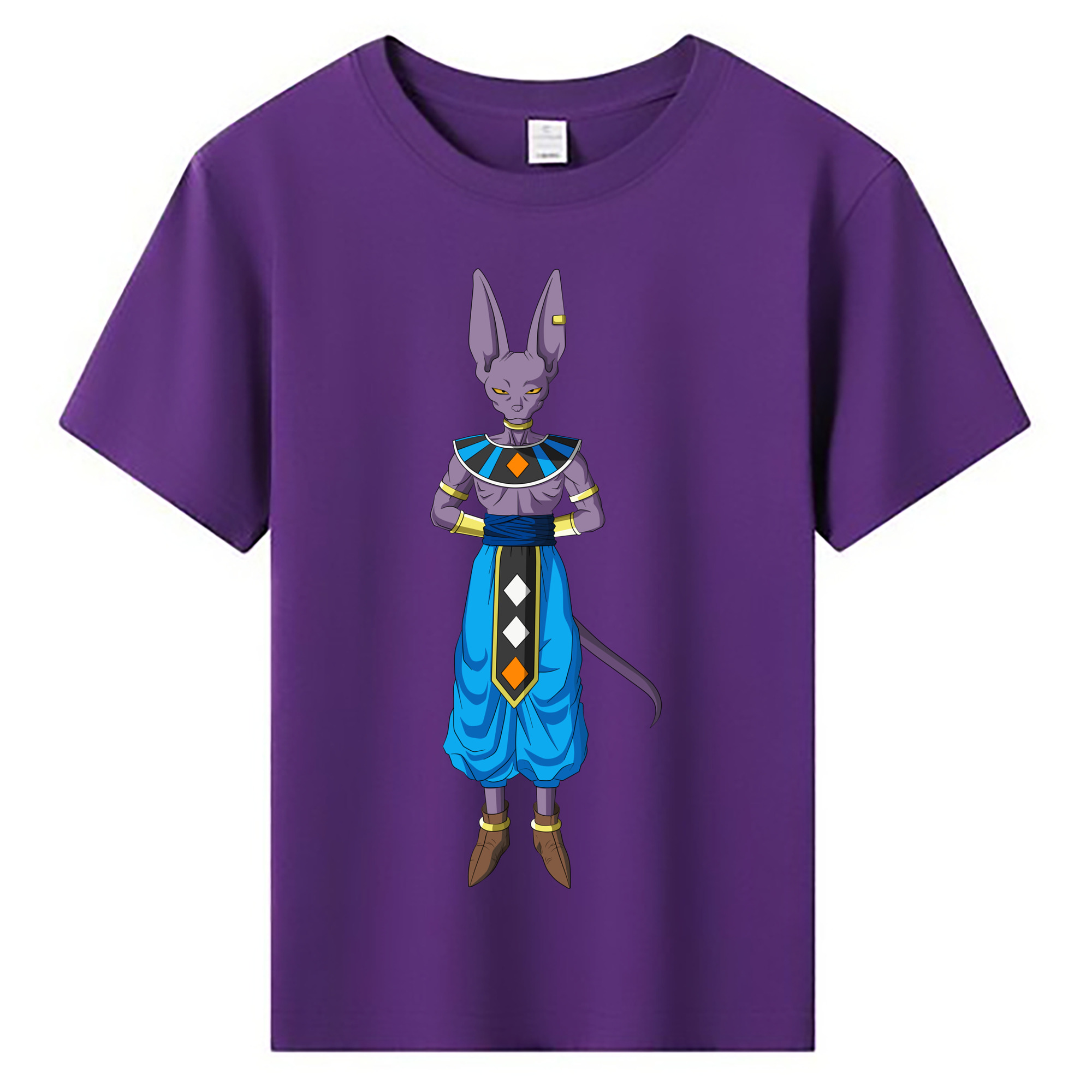 （画像用） ドラゴンボール ビルス 破壊神ビルス DRAGON BALL Beerus Birusu 綿100％キッズTシャツ（フロントプリント）