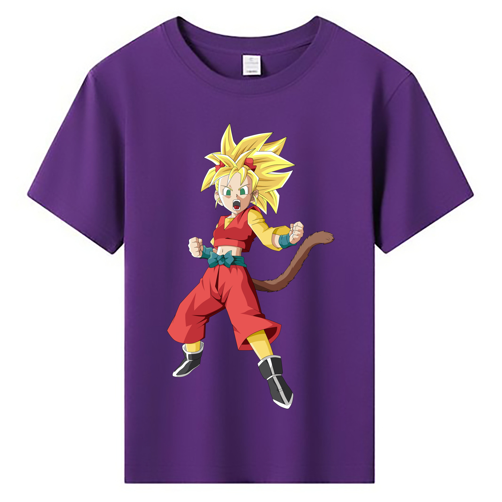 （画像用） ドラゴンボール カリフラ DRAGON BALL Caulifla 綿100％キッズTシャツ（フロントプリント）