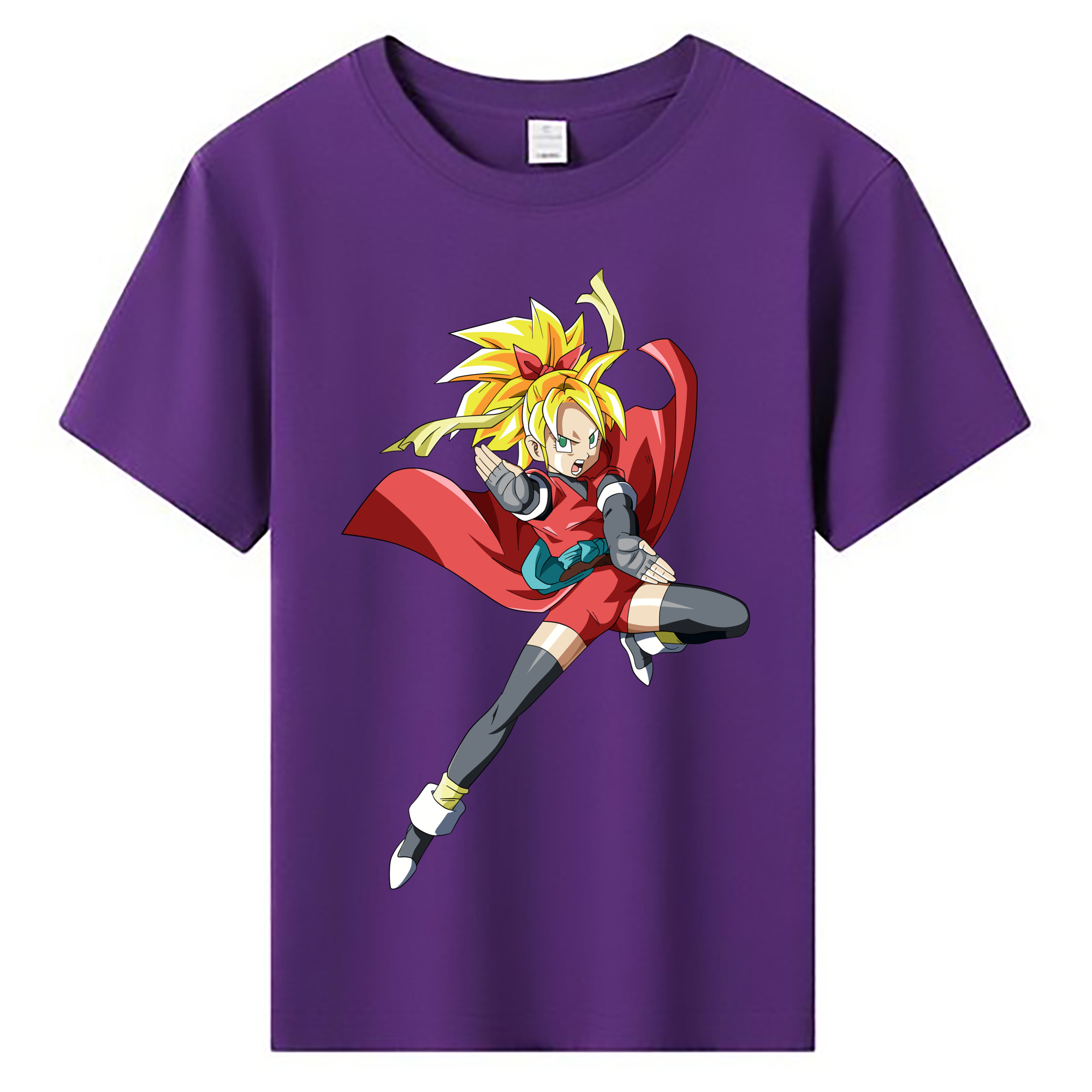（画像用） ドラゴンボール カリフラ DRAGON BALL Caulifla 綿100％キッズTシャツ（フロントプリント）