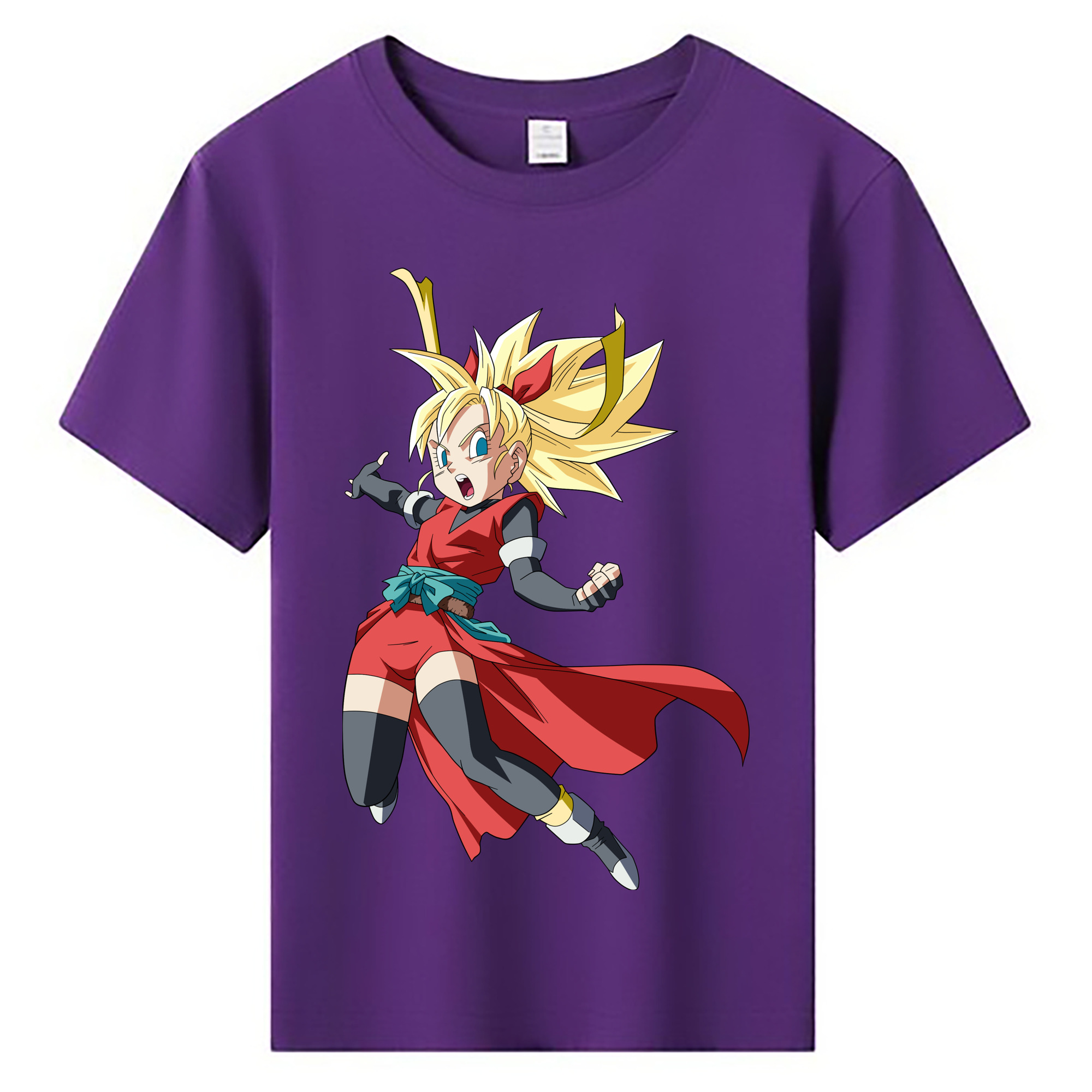 （画像用） ドラゴンボール カリフラ DRAGON BALL Caulifla 綿100％キッズTシャツ（フロントプリント）