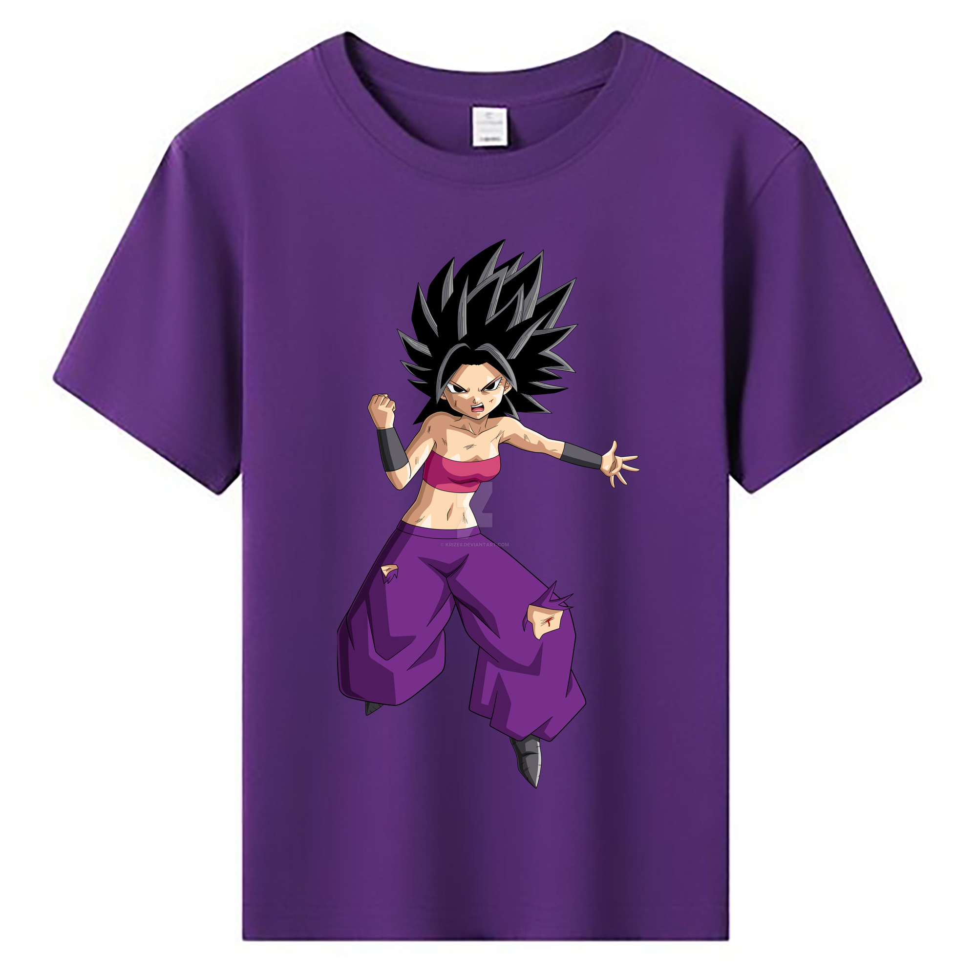 （画像用） ドラゴンボール カリフラ DRAGON BALL Caulifla 綿100％キッズTシャツ（フロントプリント）