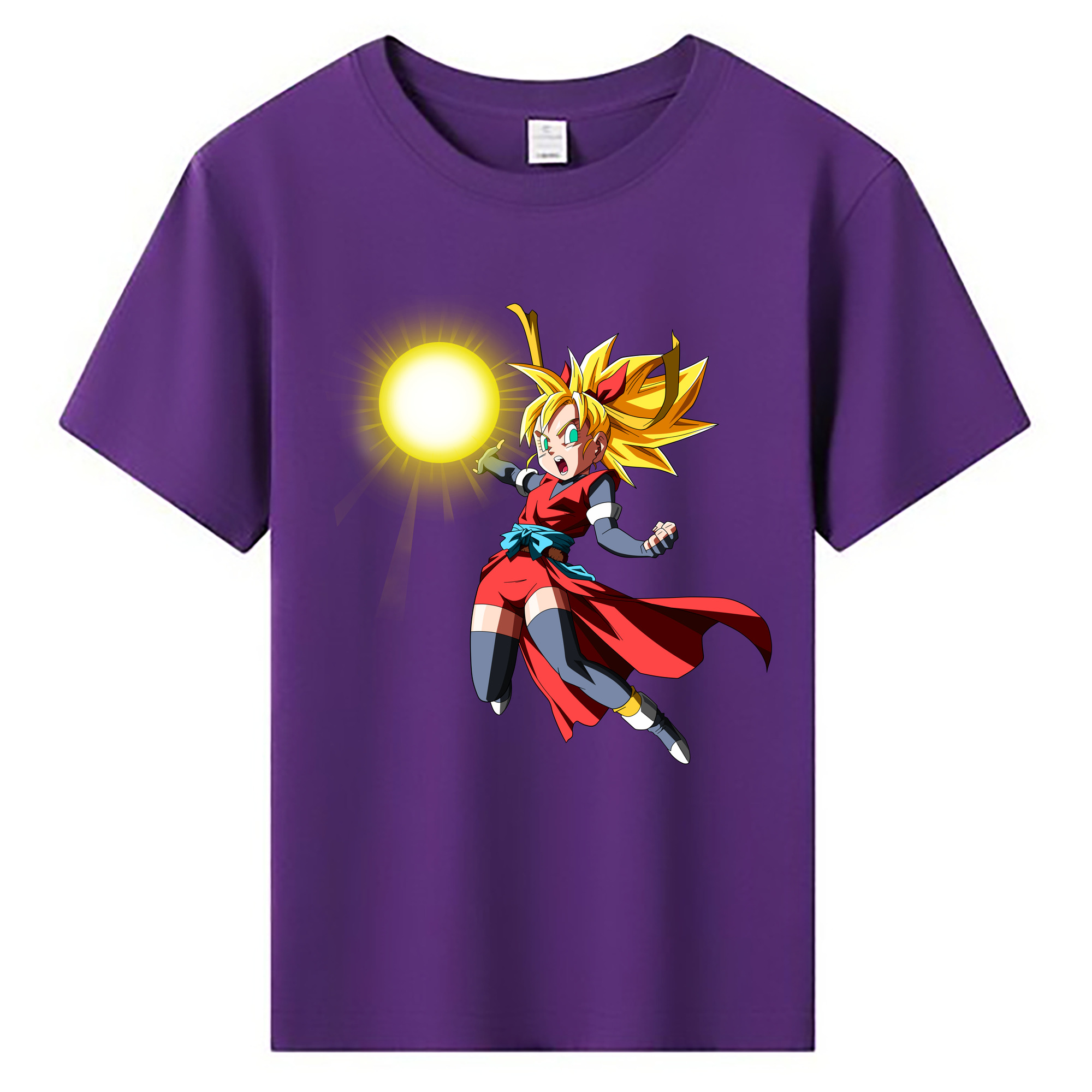 （画像用） ドラゴンボール カリフラ DRAGON BALL Caulifla 綿100％キッズTシャツ（フロントプリント）