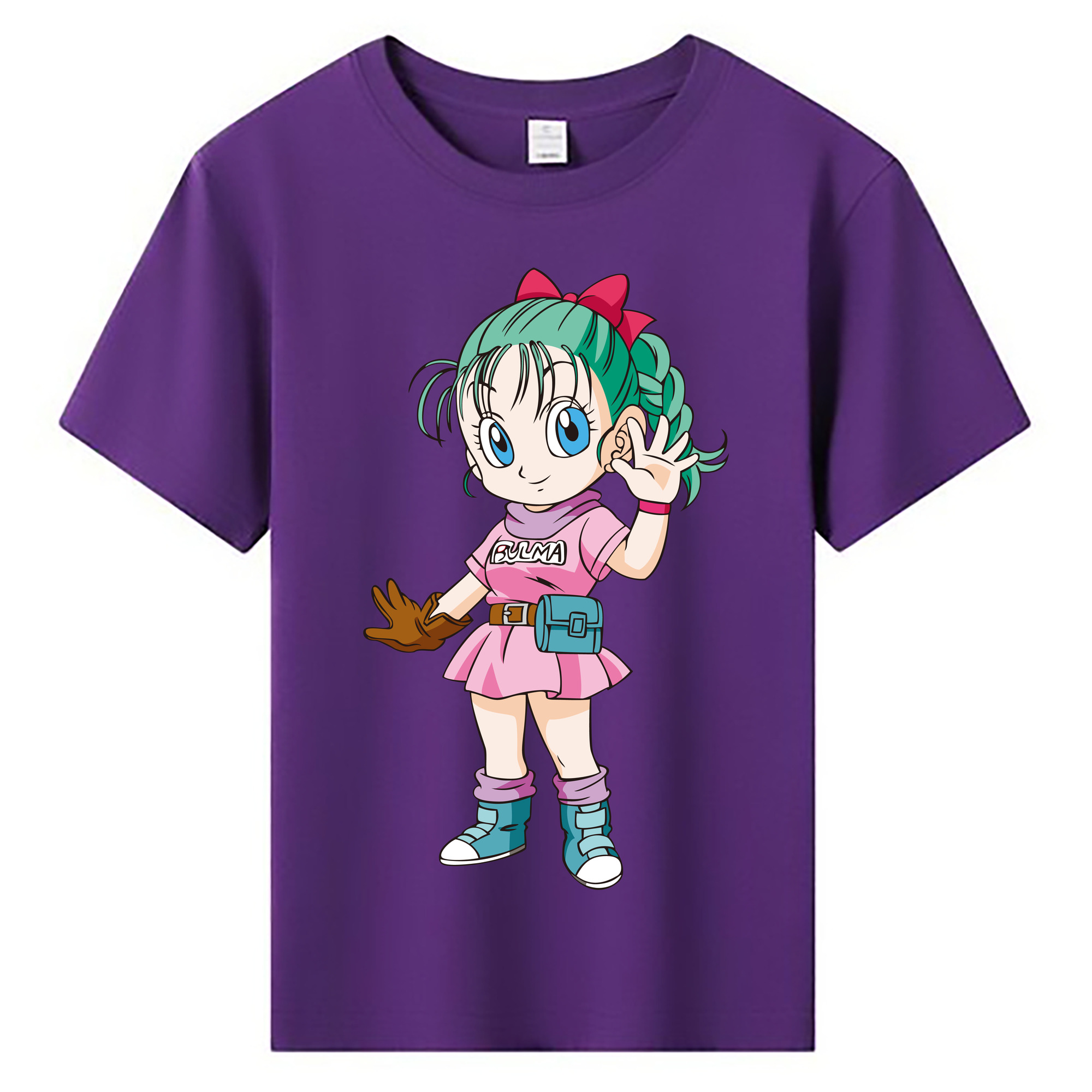 （画像用） ドラゴンボール ブルマ DRAGON BALL Bulma 綿100％キッズTシャツ（フロントプリント）