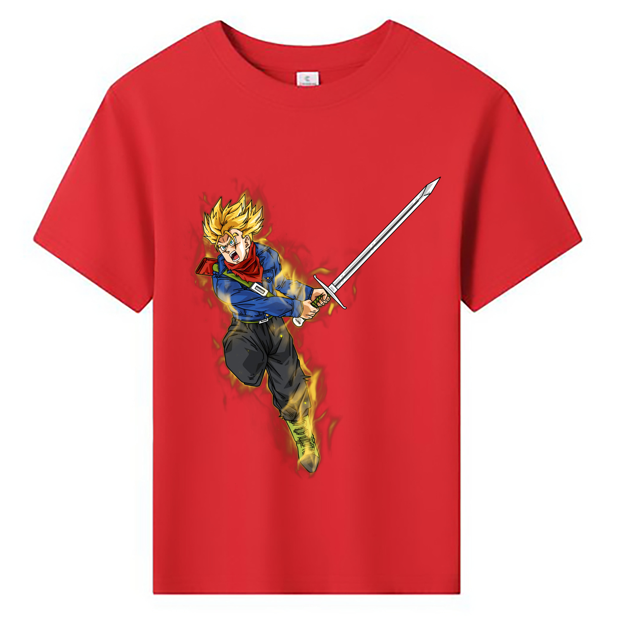 （画像用） ドラゴンボール トランクス（Torankusu）DRAGON BALL Trunks 綿100％キッズTシャツ（フロントプリント）