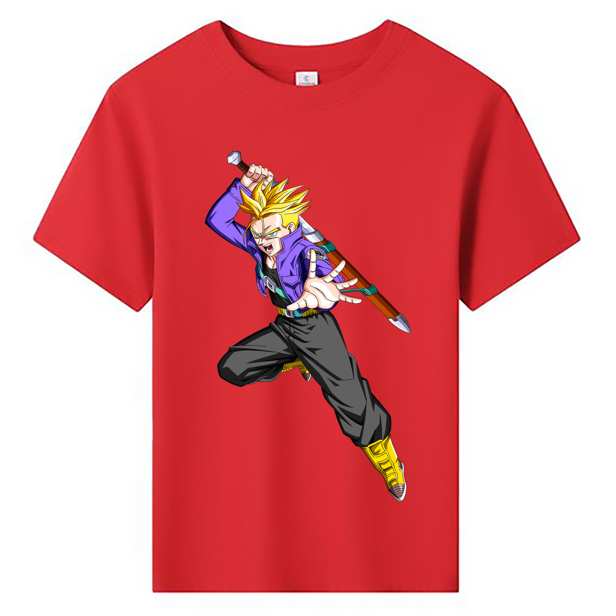 （画像用） ドラゴンボール トランクス（Torankusu）DRAGON BALL Trunks 綿100％キッズTシャツ（フロントプリント）