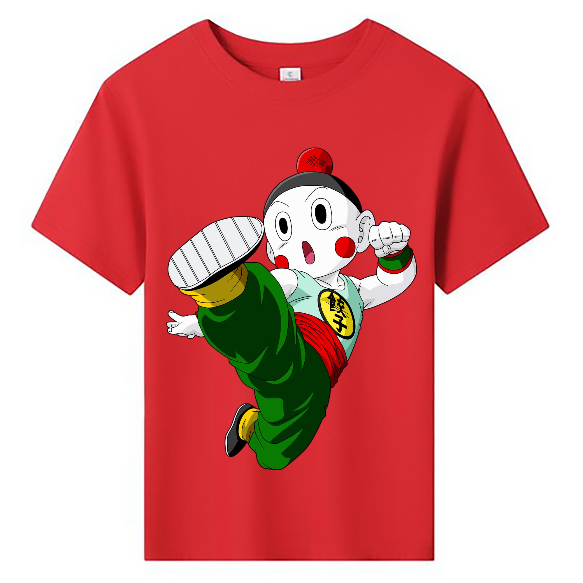 （画像用） ドラゴンボール 餃子（チャオズ）DRAGON BALL Chaoz 綿100％キッズTシャツ（フロントプリント）