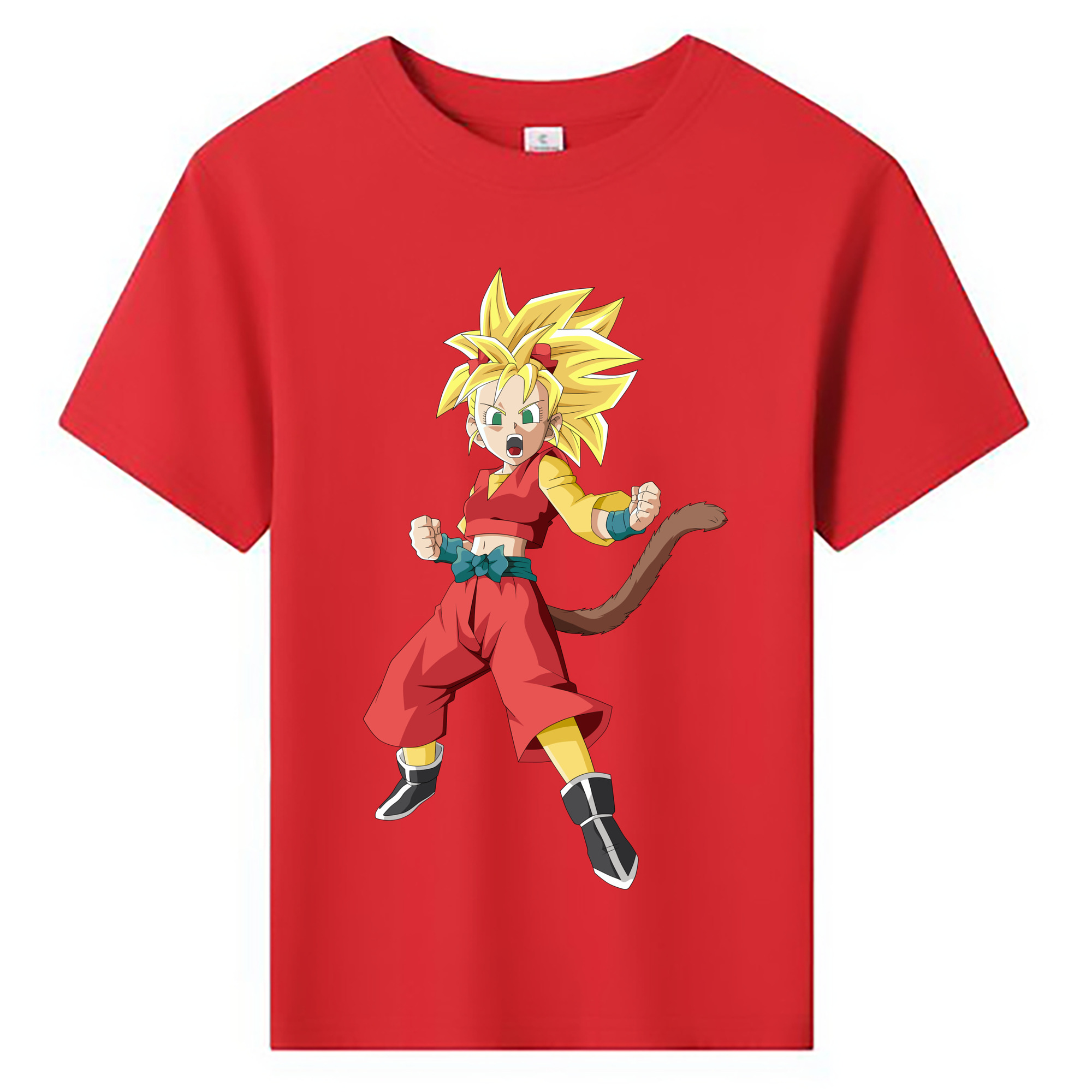 （画像用） ドラゴンボール カリフラ DRAGON BALL Caulifla 綿100％キッズTシャツ（フロントプリント）