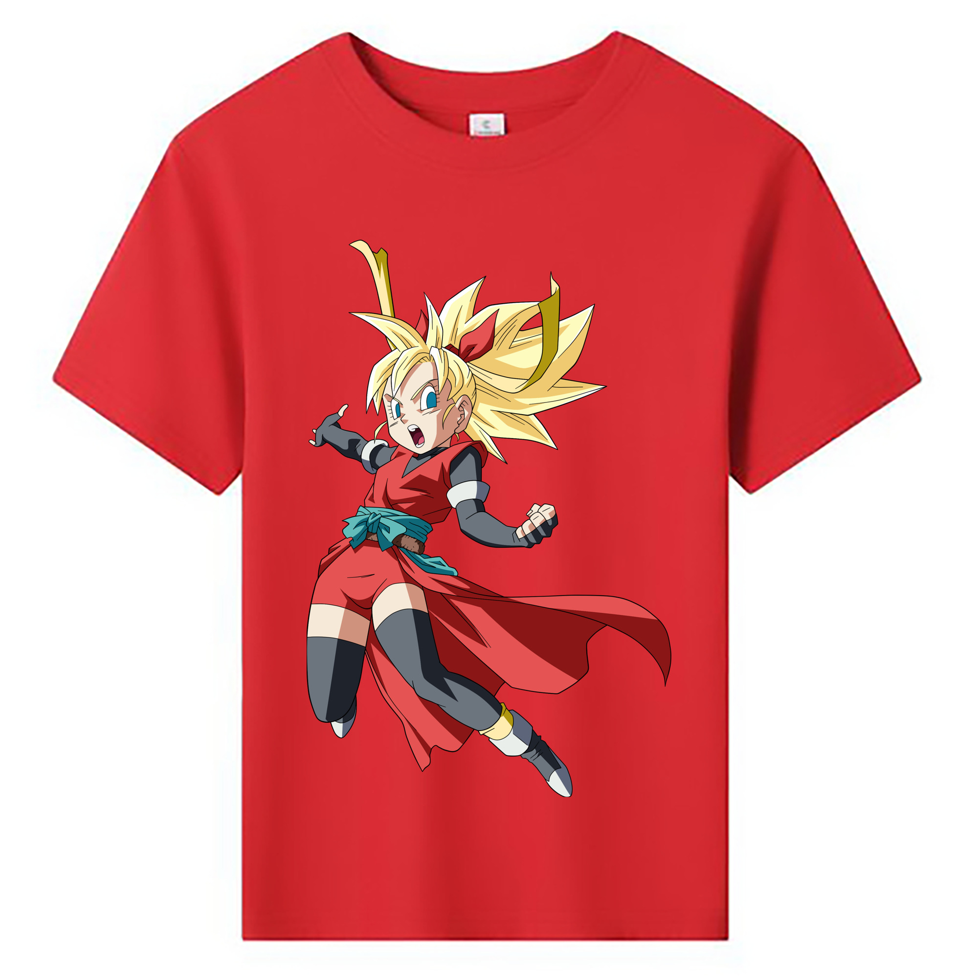 （画像用） ドラゴンボール カリフラ DRAGON BALL Caulifla 綿100％キッズTシャツ（フロントプリント）