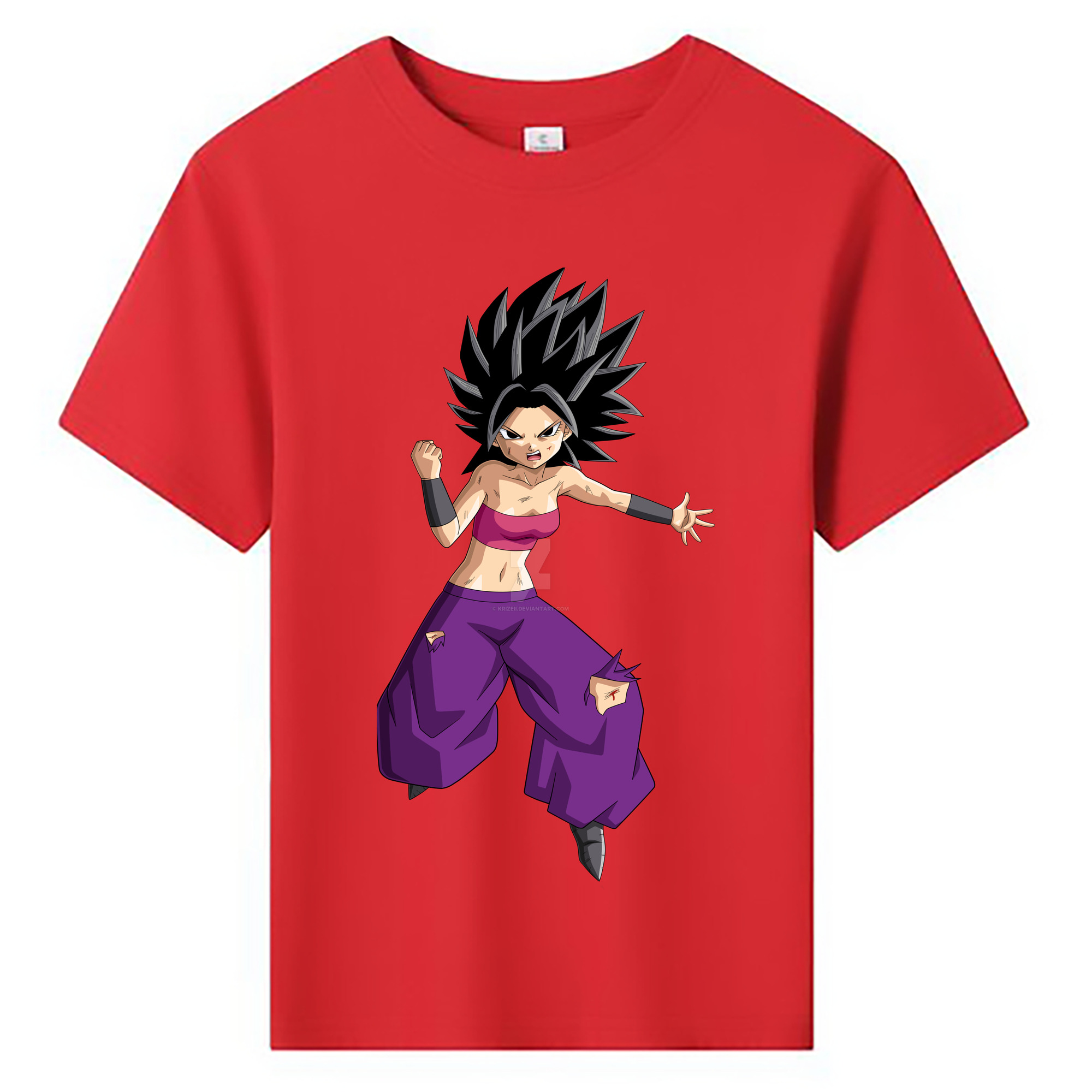 （画像用） ドラゴンボール カリフラ DRAGON BALL Caulifla 綿100％キッズTシャツ（フロントプリント）