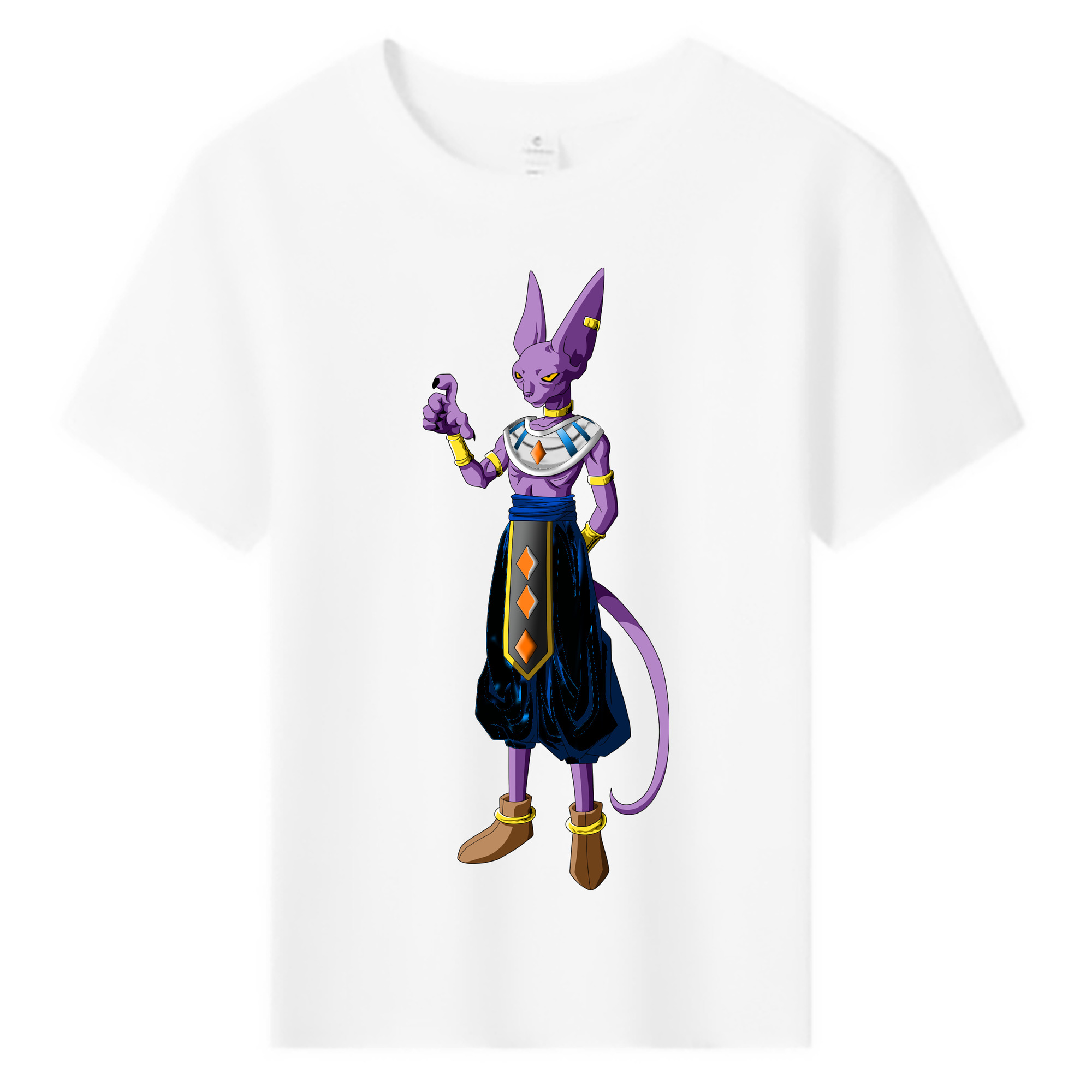 （画像用） ドラゴンボール ビルス 破壊神ビルス DRAGON BALL Beerus Birusu 綿100％キッズTシャツ（フロントプリント）