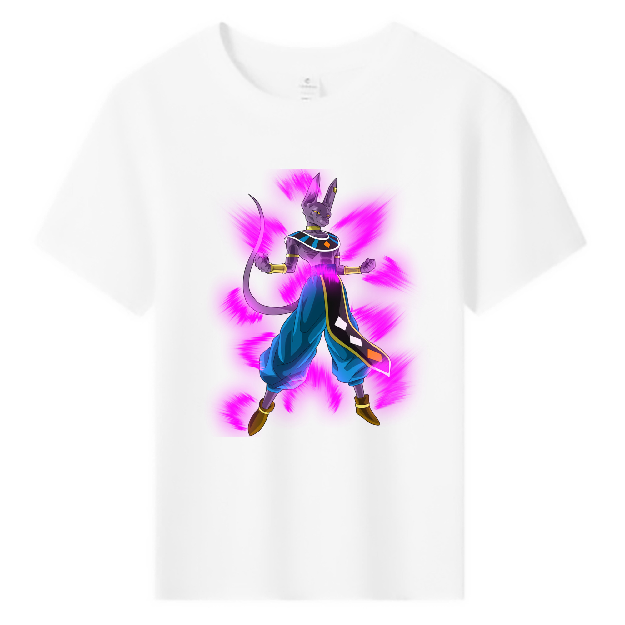 （画像用） ドラゴンボール ビルス 破壊神ビルス DRAGON BALL Beerus Birusu 綿100％キッズTシャツ（フロントプリント）