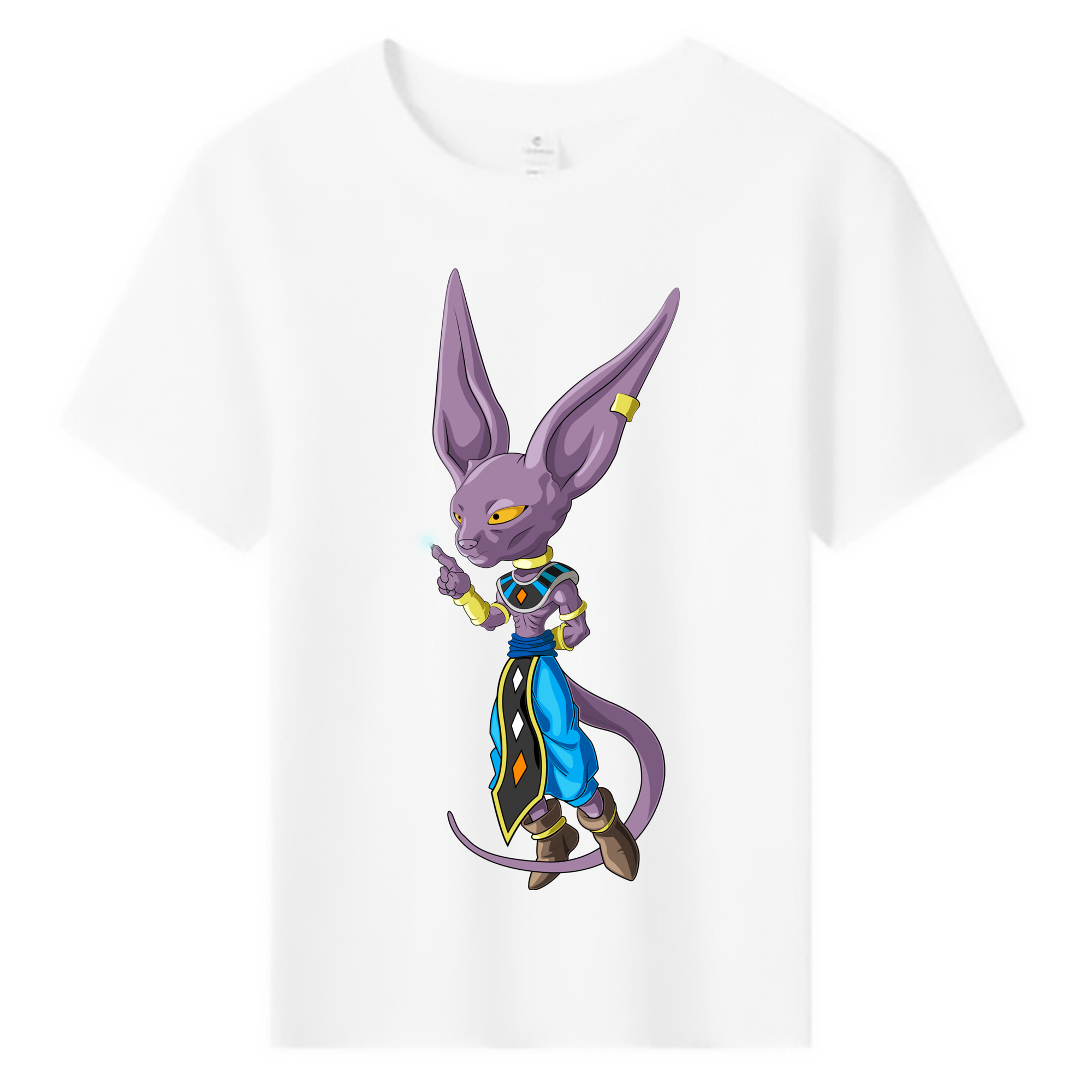 （画像用） ドラゴンボール ビルス 破壊神ビルス DRAGON BALL Beerus Birusu 綿100％キッズTシャツ（フロントプリント）