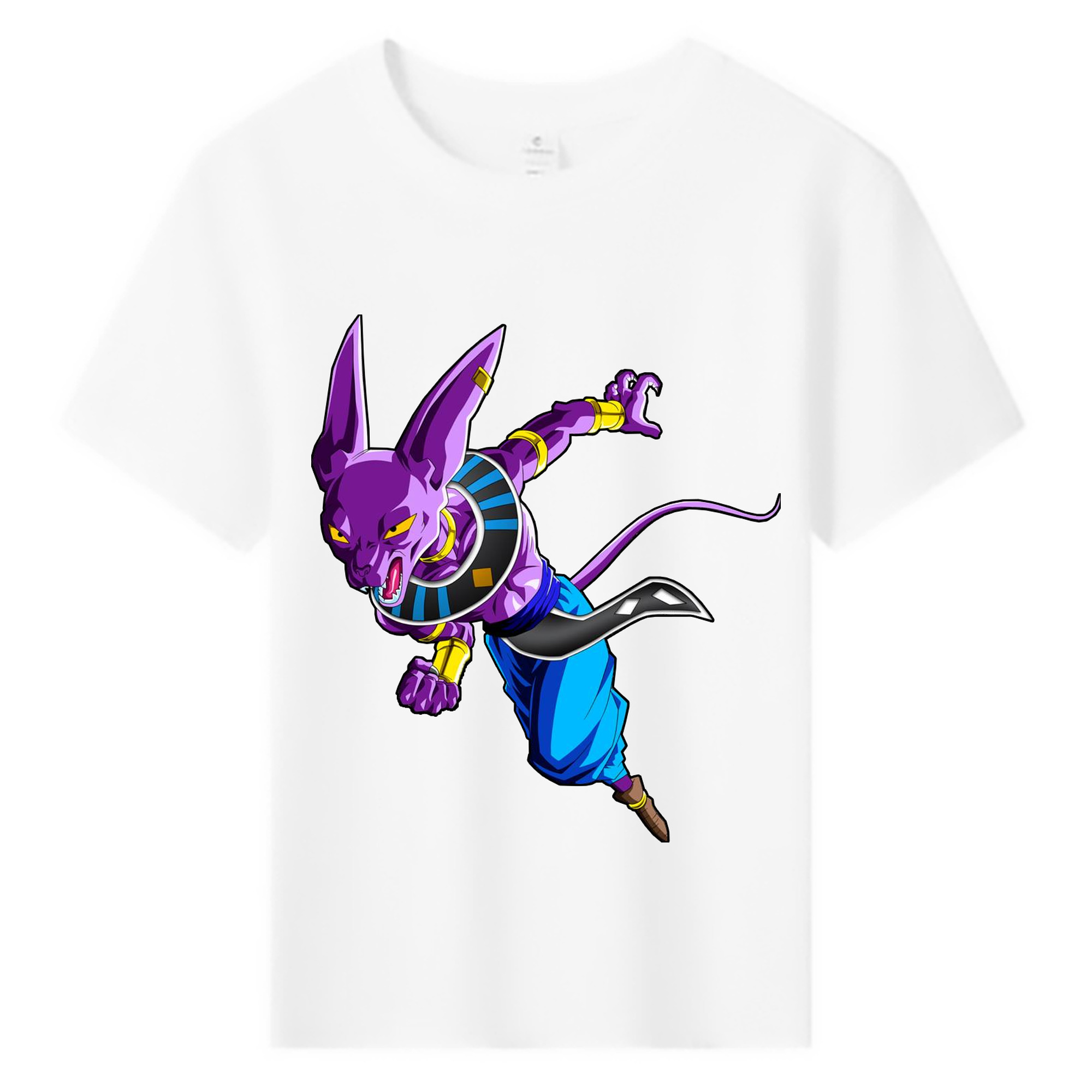 （画像用） ドラゴンボール ビルス 破壊神ビルス DRAGON BALL Beerus Birusu 綿100％キッズTシャツ（フロントプリント）