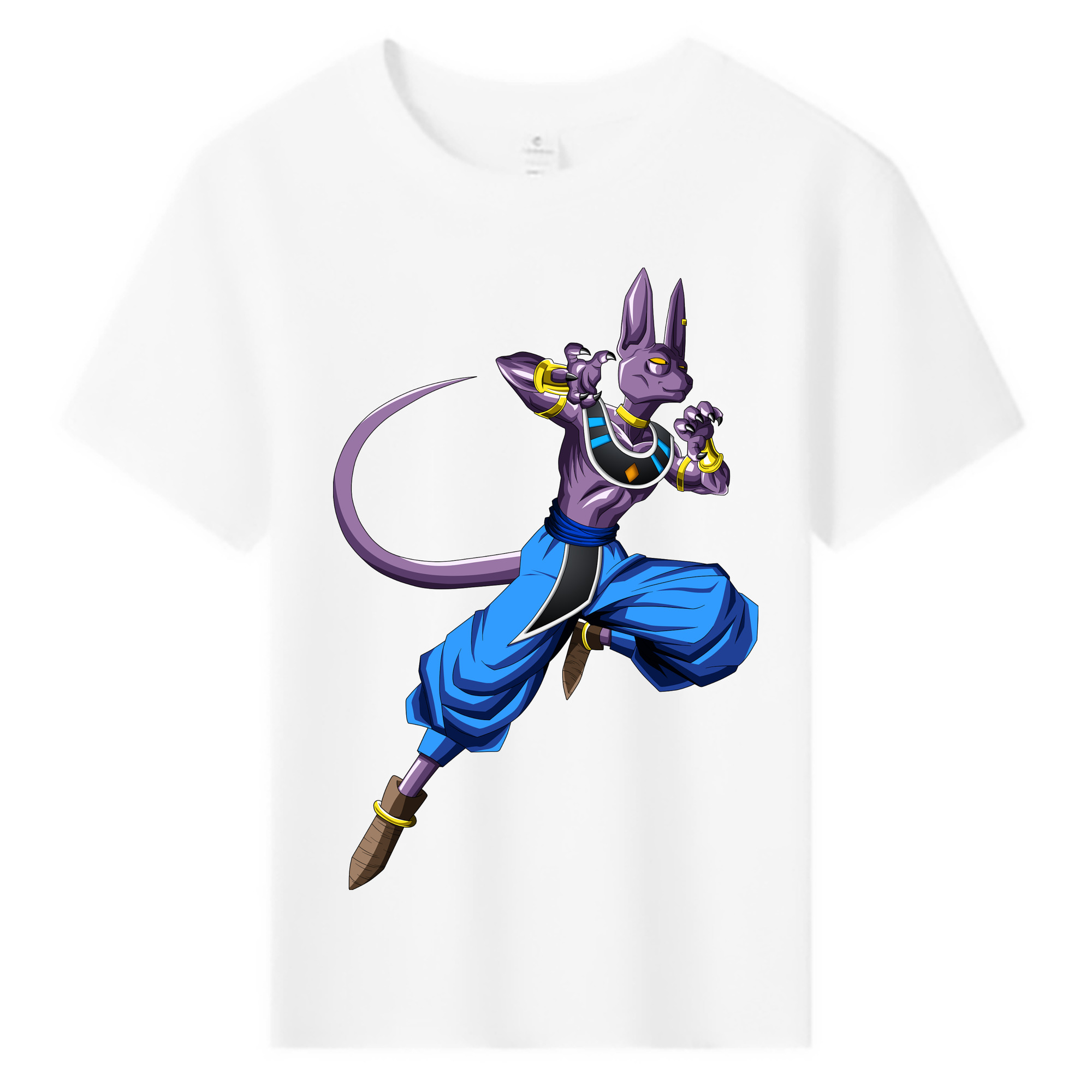 （画像用） ドラゴンボール ビルス 破壊神ビルス DRAGON BALL Beerus Birusu 綿100％キッズTシャツ（フロントプリント）