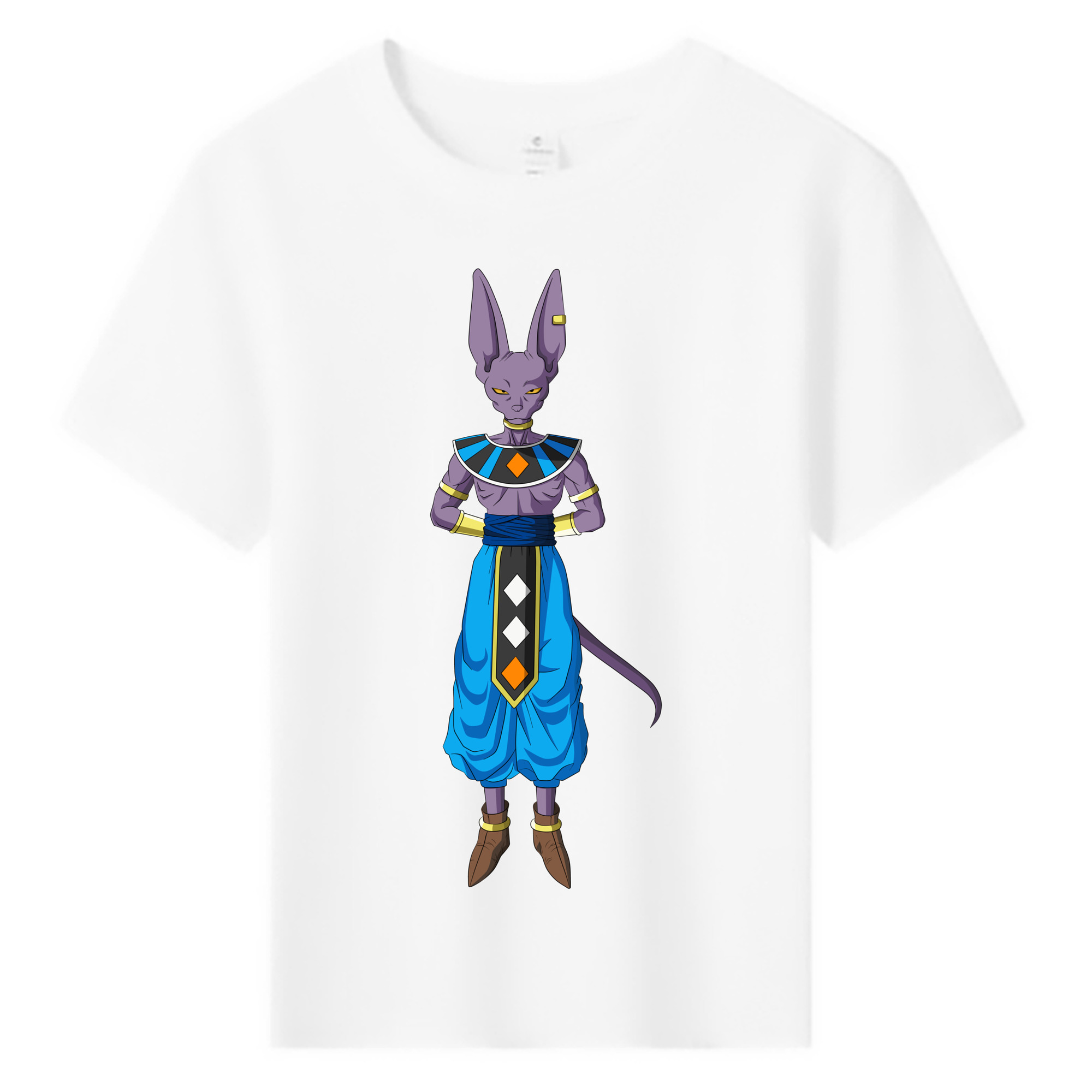 （画像用） ドラゴンボール ビルス 破壊神ビルス DRAGON BALL Beerus Birusu 綿100％キッズTシャツ（フロントプリント）