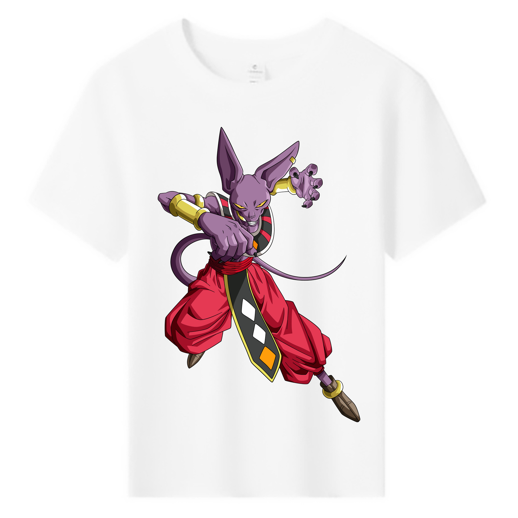 （画像用） ドラゴンボール ビルス 破壊神ビルス DRAGON BALL Beerus Birusu 綿100％キッズTシャツ（フロントプリント）