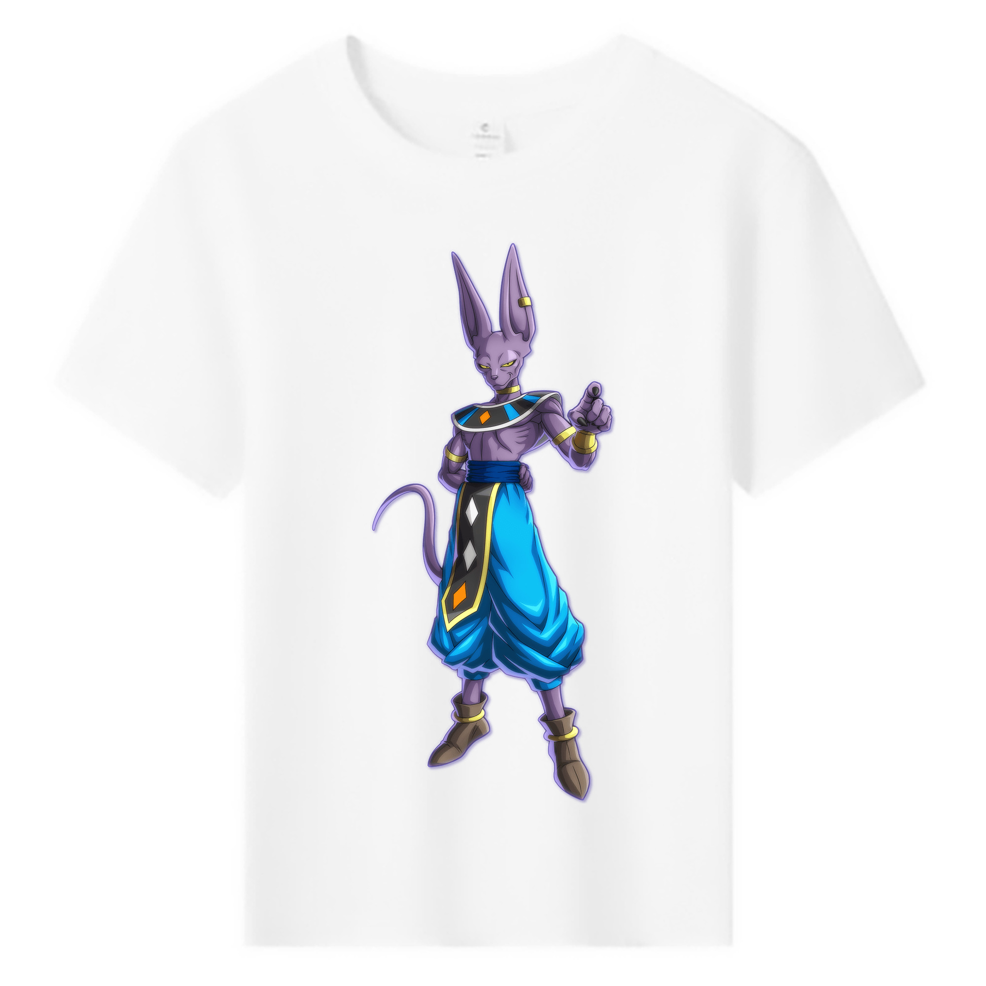 （画像用） ドラゴンボール ビルス 破壊神ビルス DRAGON BALL Beerus Birusu 綿100％キッズTシャツ（フロントプリント）