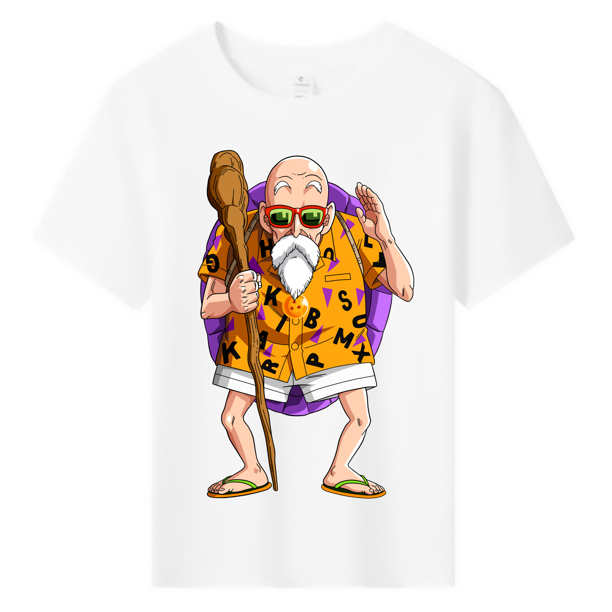 （画像用） ドラゴンボール 亀仙人（かめせんにん） DRAGON BALL Master Roshi Kame Sennin 綿100％キッズTシャツ（フロントプリント）