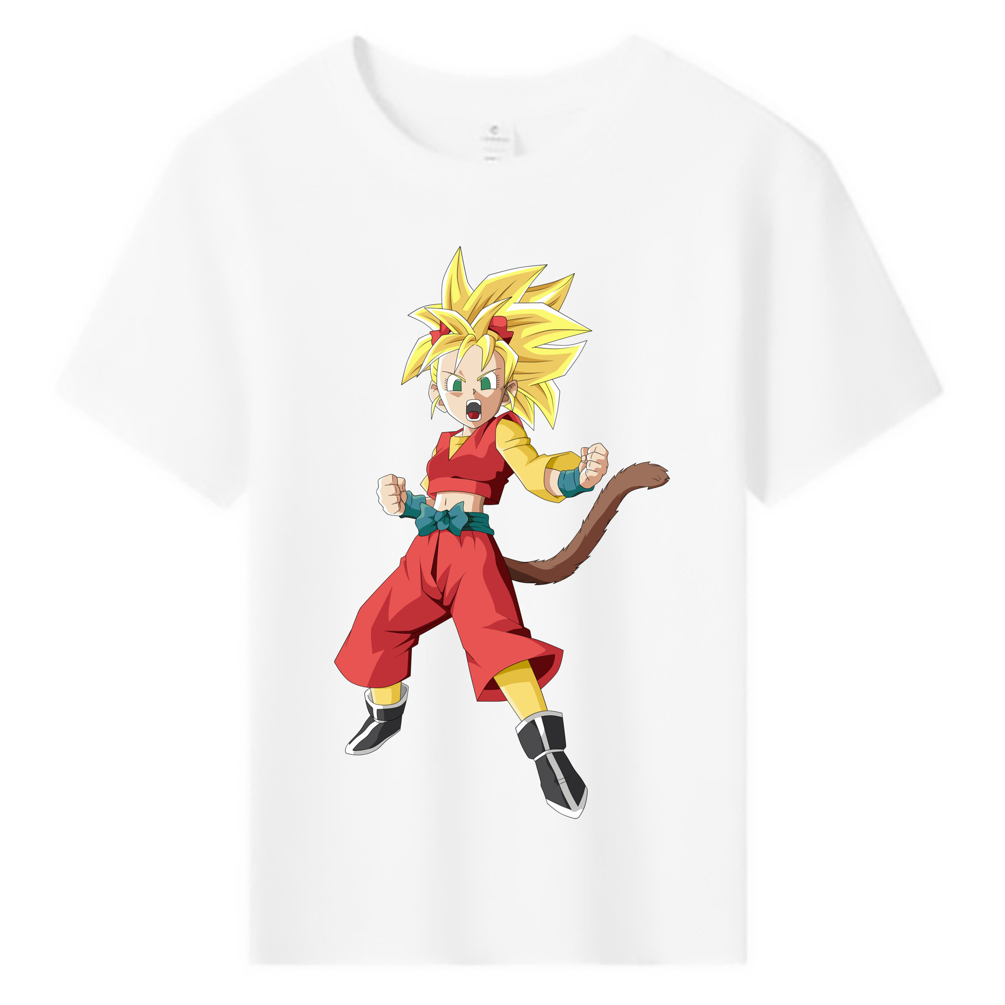 （画像用） ドラゴンボール カリフラ DRAGON BALL Caulifla 綿100％キッズTシャツ（フロントプリント）