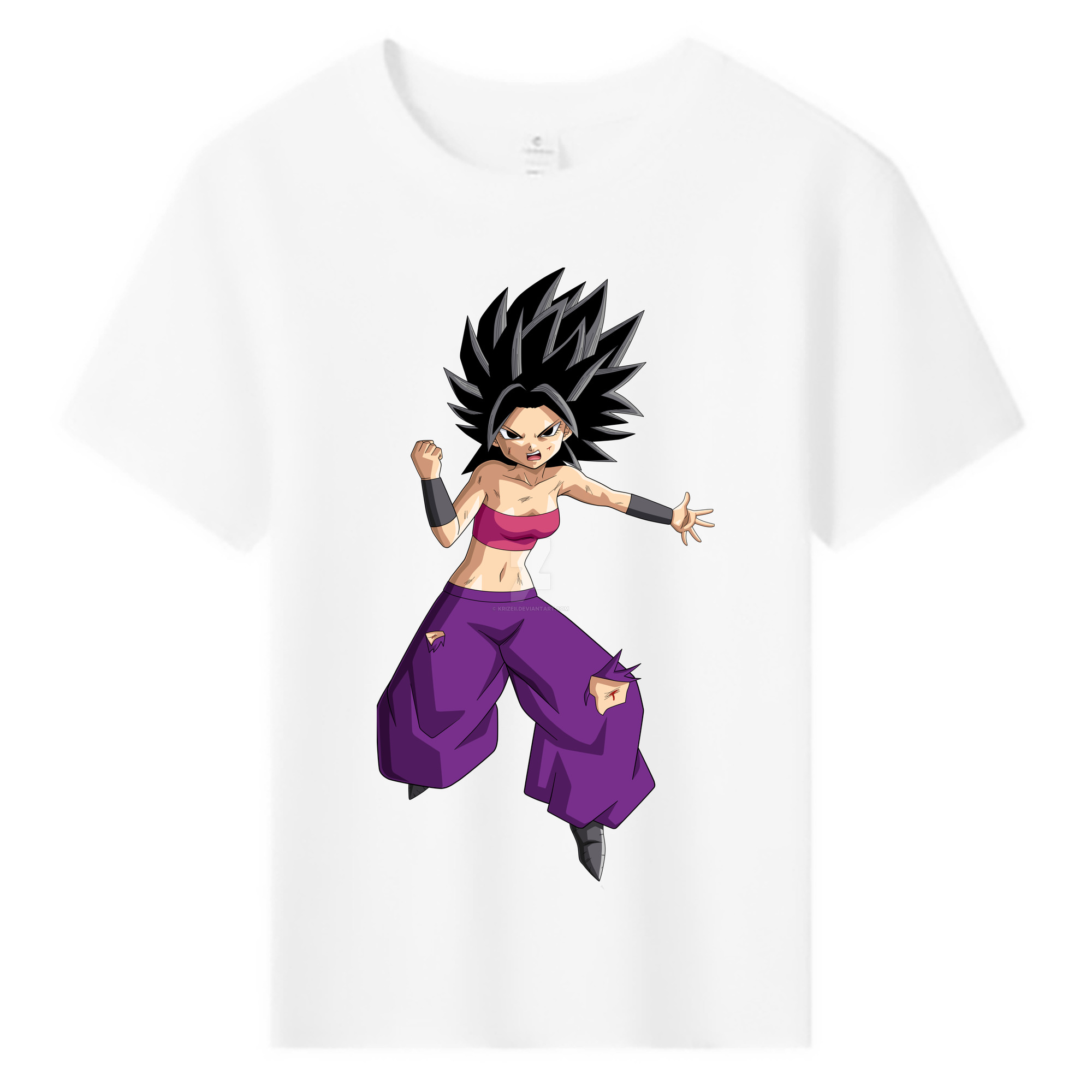 （画像用） ドラゴンボール カリフラ DRAGON BALL Caulifla 綿100％キッズTシャツ（フロントプリント）