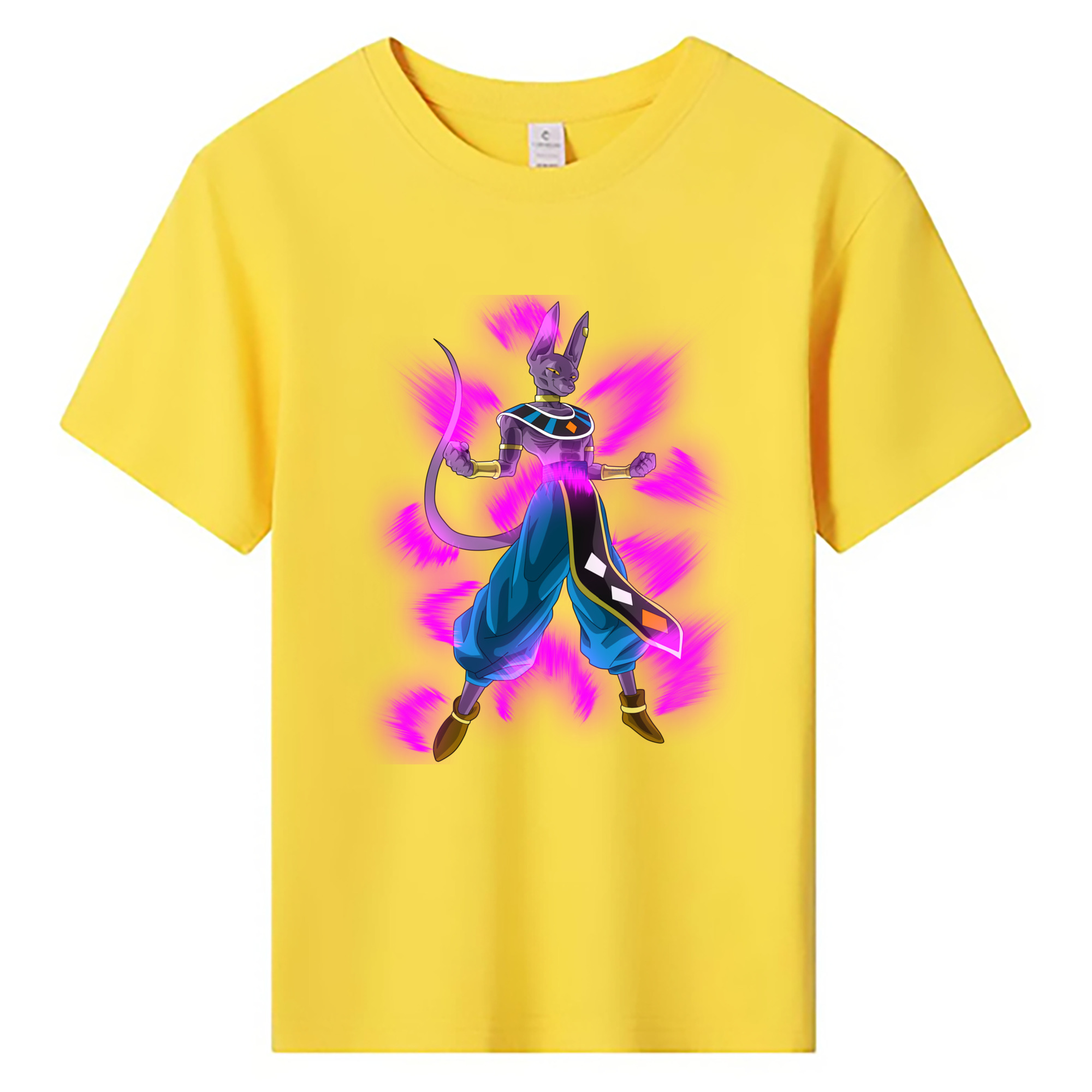 （画像用） ドラゴンボール ビルス 破壊神ビルス DRAGON BALL Beerus Birusu 綿100％キッズTシャツ（フロントプリント）