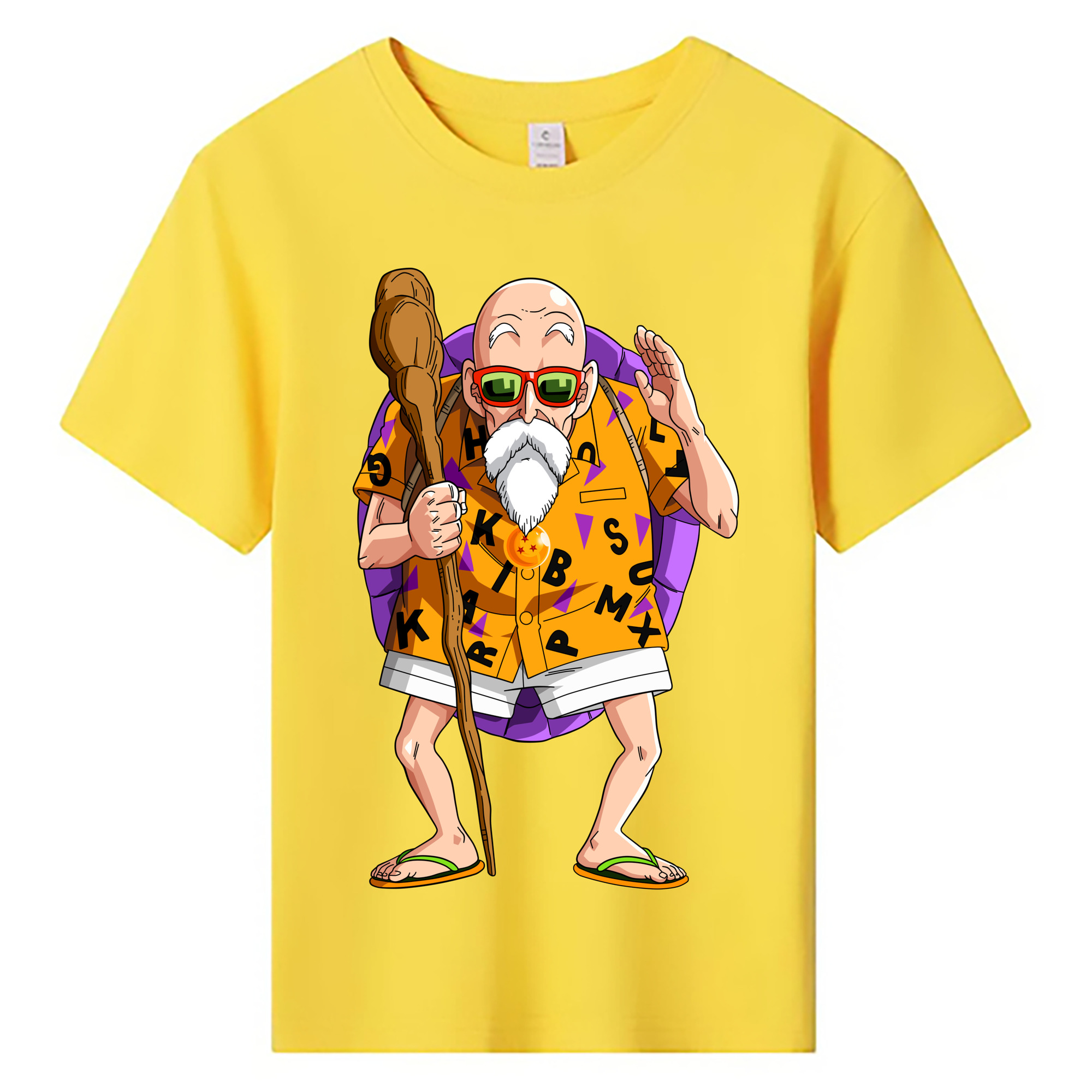 （画像用） ドラゴンボール 亀仙人（かめせんにん） DRAGON BALL Master Roshi Kame Sennin 綿100％キッズTシャツ（フロントプリント）