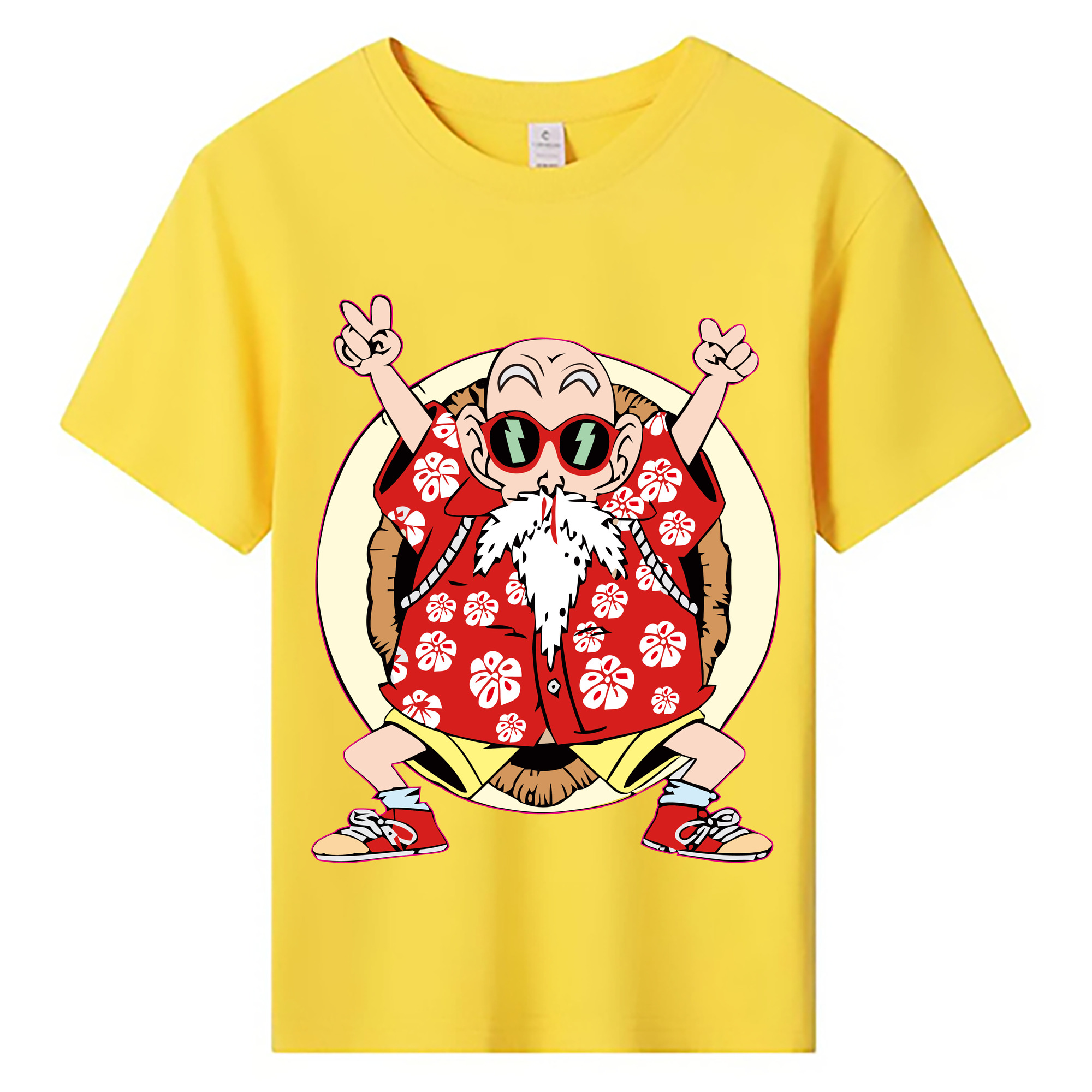 （画像用） ドラゴンボール 亀仙人（かめせんにん） DRAGON BALL Master Roshi Kame Sennin 綿100％キッズTシャツ（フロントプリント）