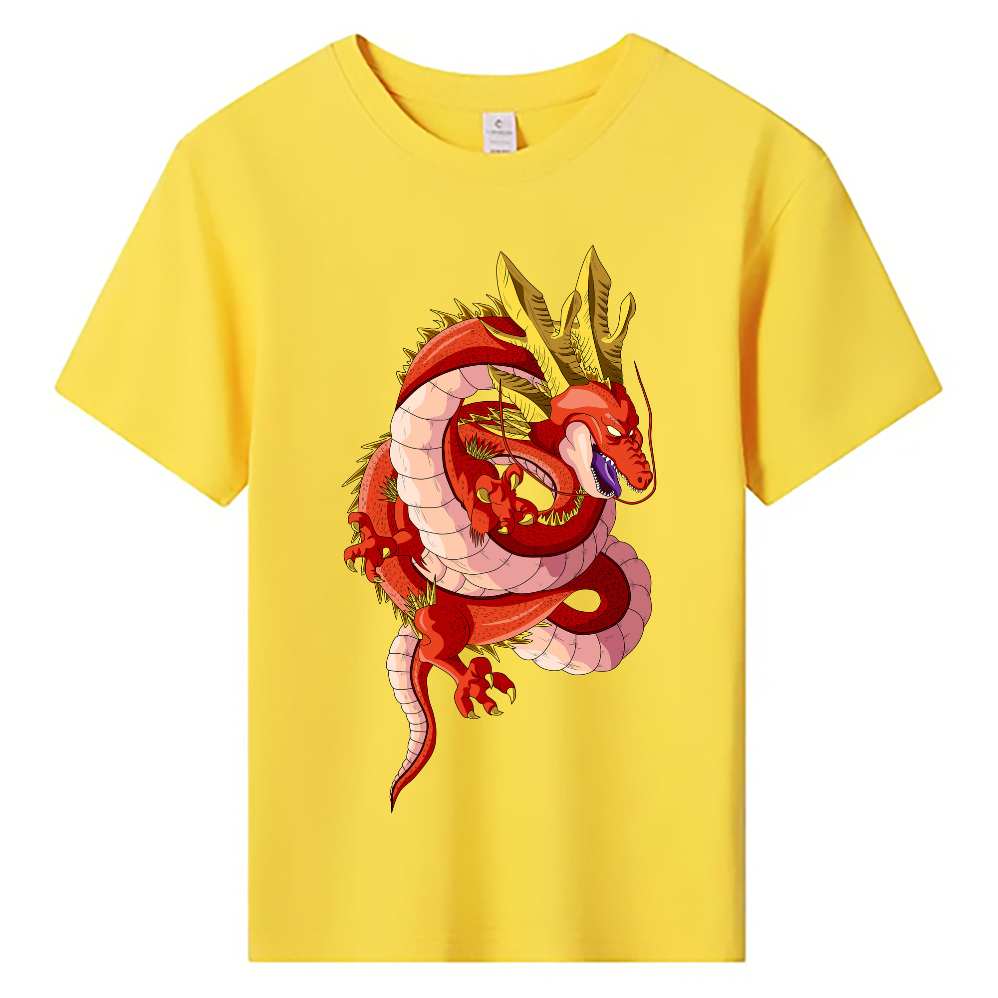 （画像用） ドラゴンボール 神龍 シェンロン DRAGON BALL Shenron 綿100％キッズTシャツ（フロントプリント）