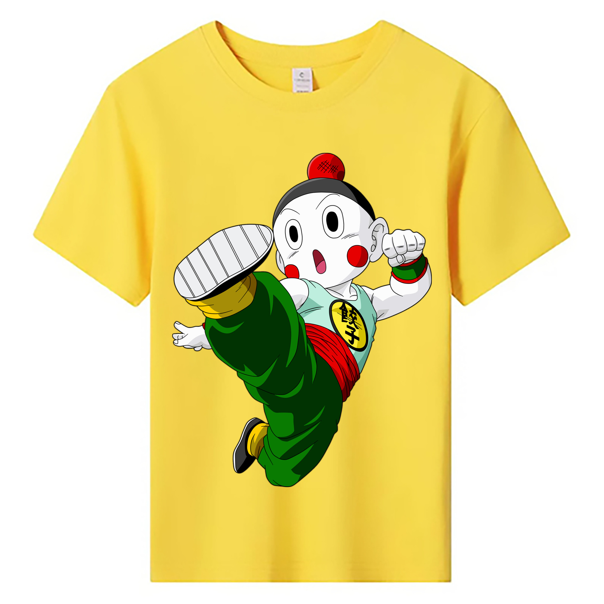 （画像用） ドラゴンボール 餃子（チャオズ）DRAGON BALL Chaoz 綿100％キッズTシャツ（フロントプリント）