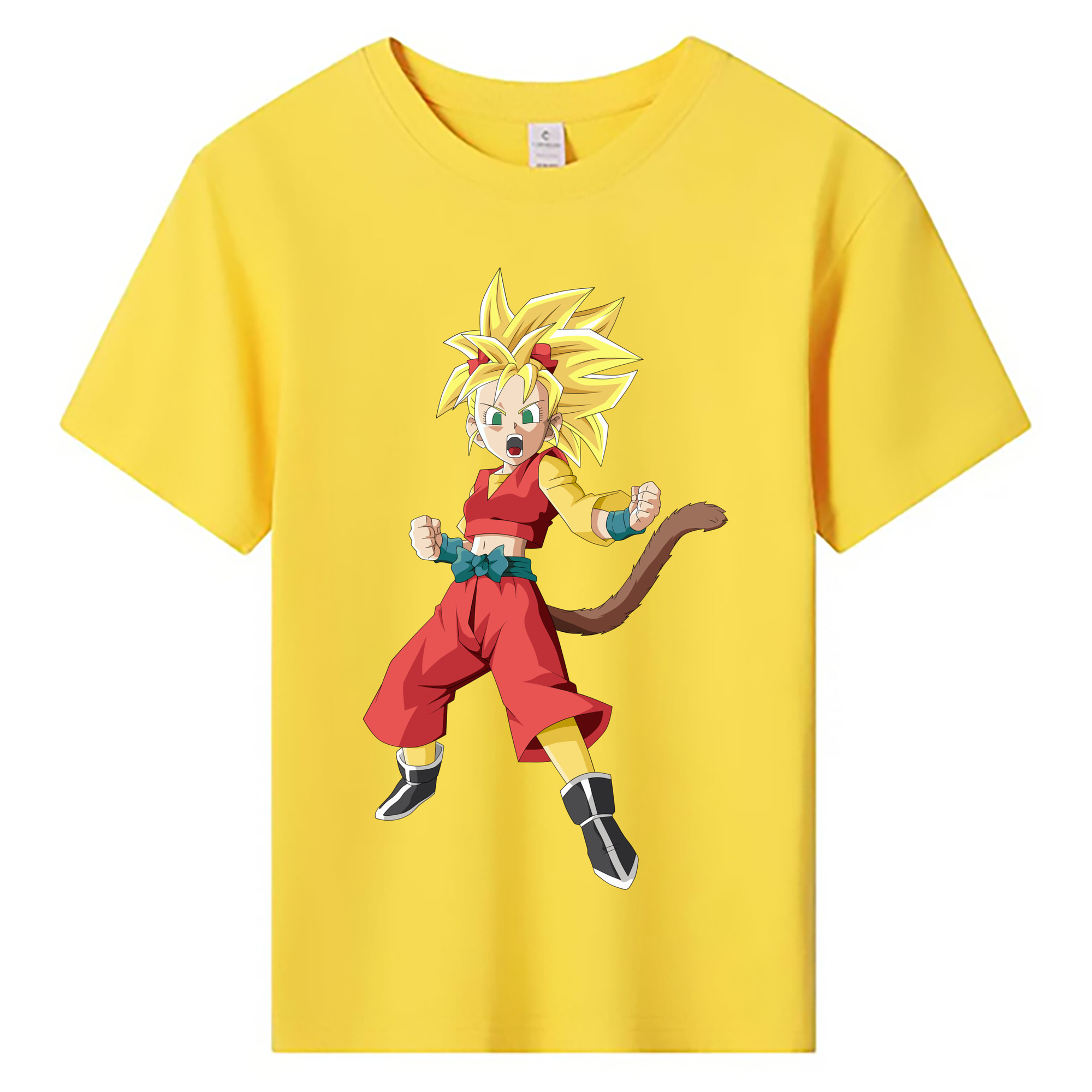 （画像用） ドラゴンボール カリフラ DRAGON BALL Caulifla 綿100％キッズTシャツ（フロントプリント）