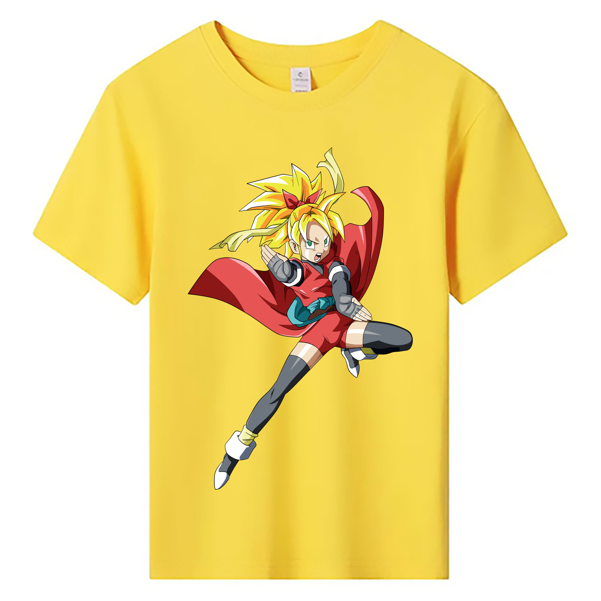 （画像用） ドラゴンボール カリフラ DRAGON BALL Caulifla 綿100％キッズTシャツ（フロントプリント）