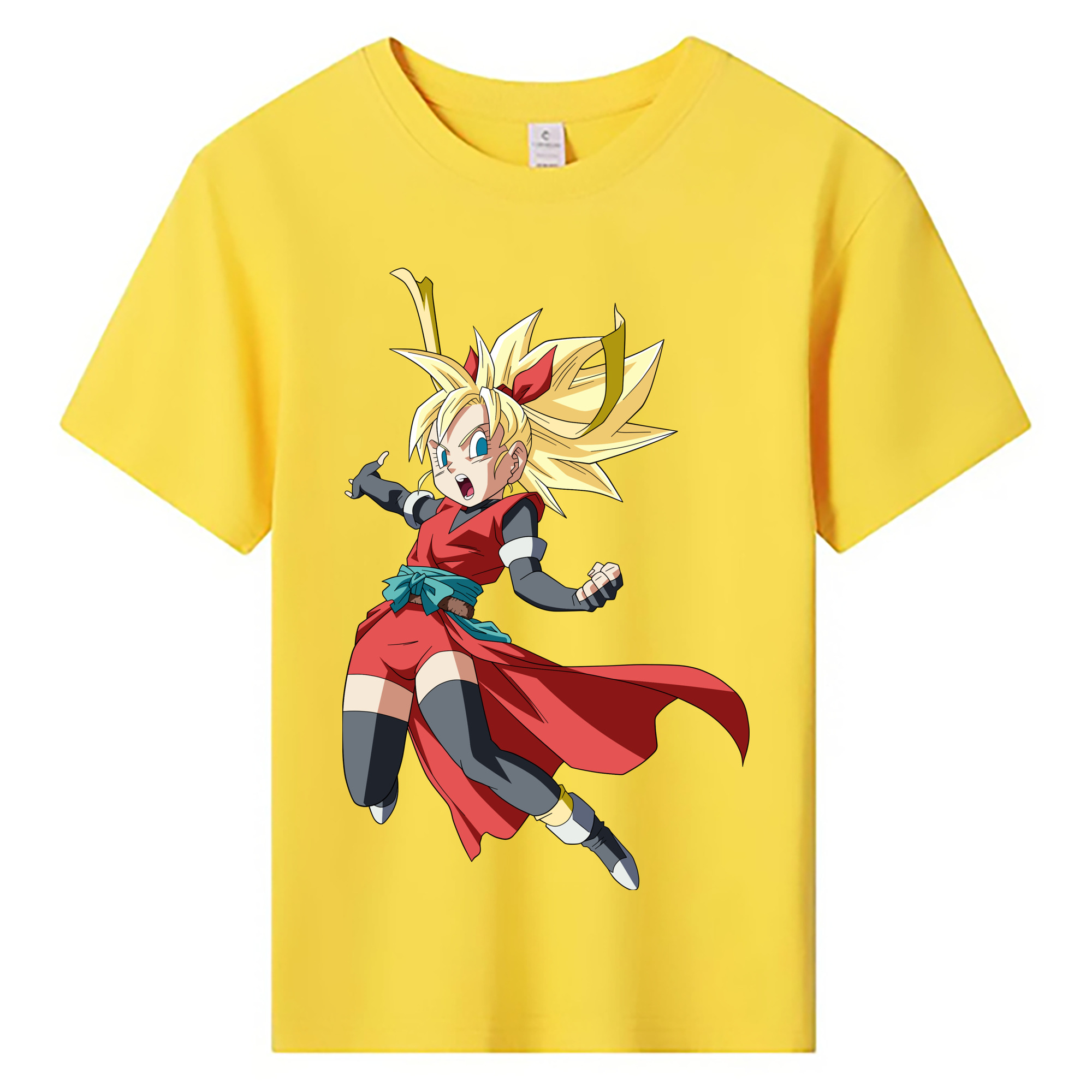 （画像用） ドラゴンボール カリフラ DRAGON BALL Caulifla 綿100％キッズTシャツ（フロントプリント）
