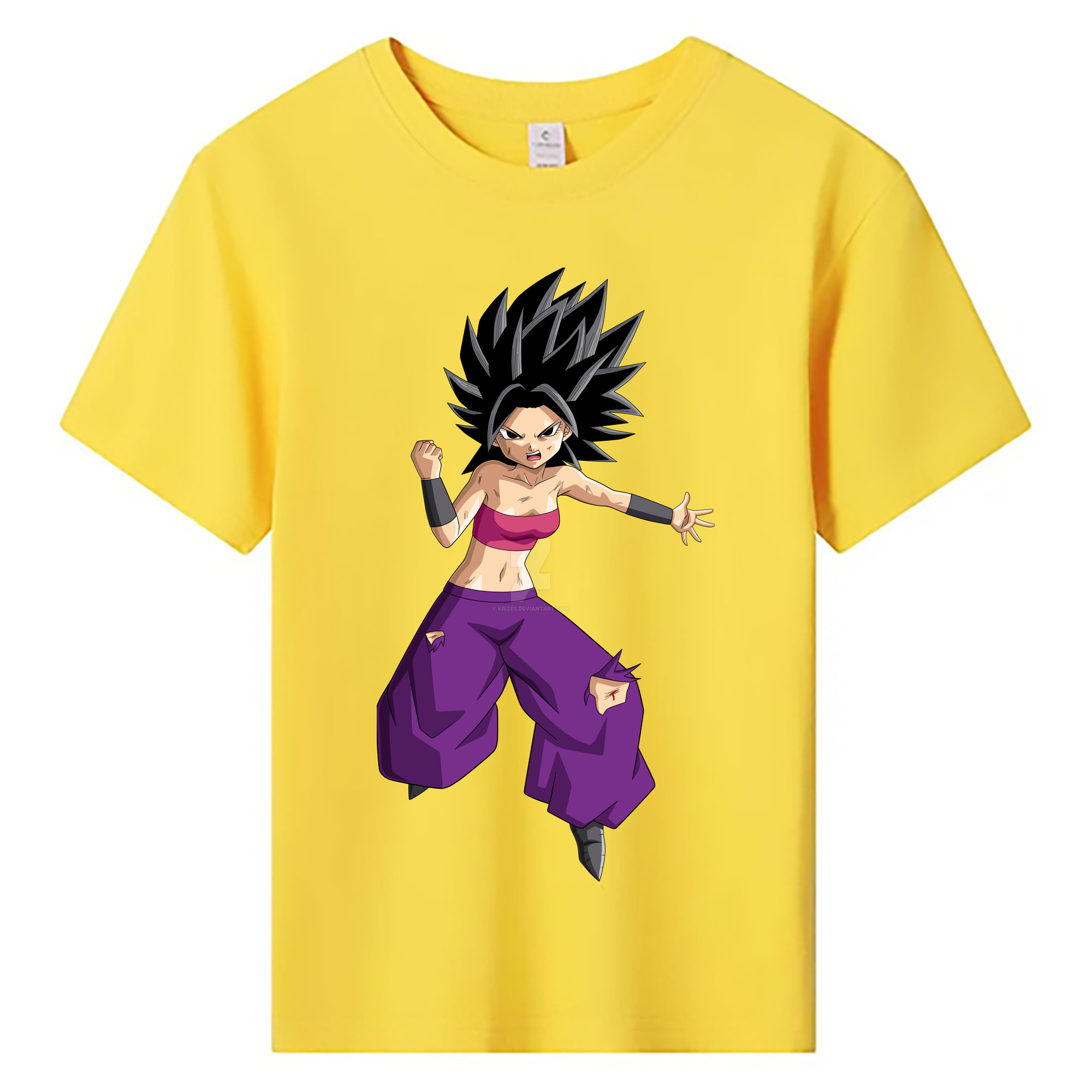 （画像用） ドラゴンボール カリフラ DRAGON BALL Caulifla 綿100％キッズTシャツ（フロントプリント）