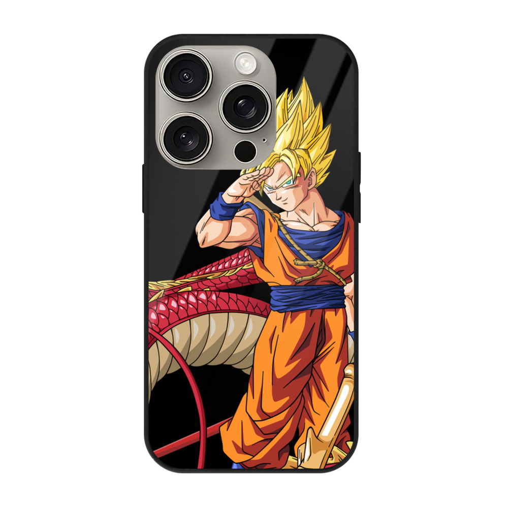 （画像用） ドラゴンボール 孫悟空（そん ごくう）Son Goku カカロット DRAGON BALL Kakarotto 【iPhone15Pro対応】スマホケース 耐衝撃＆黄変防止 背面ガラス