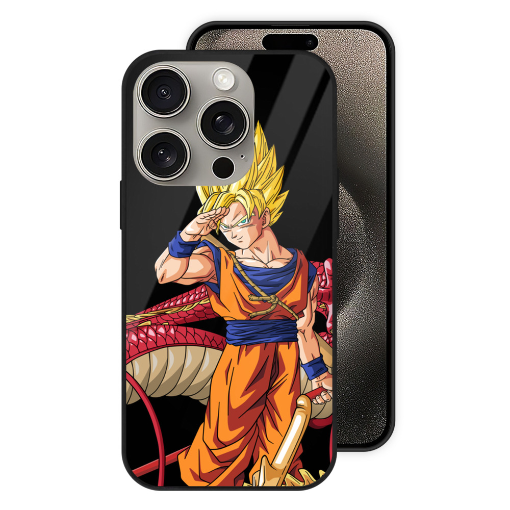 （画像用） ドラゴンボール 孫悟空（そん ごくう）Son Goku カカロット DRAGON BALL Kakarotto 【iPhone15Pro対応】スマホケース 耐衝撃＆黄変防止 背面ガラス
