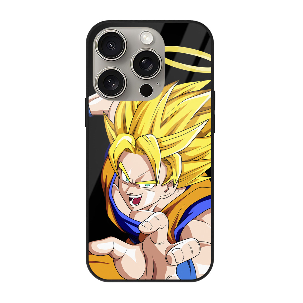 （画像用） ドラゴンボール 孫悟空（そん ごくう）Son Goku カカロット DRAGON BALL Kakarotto 【iPhone15Pro対応】スマホケース 耐衝撃＆黄変防止 背面ガラス