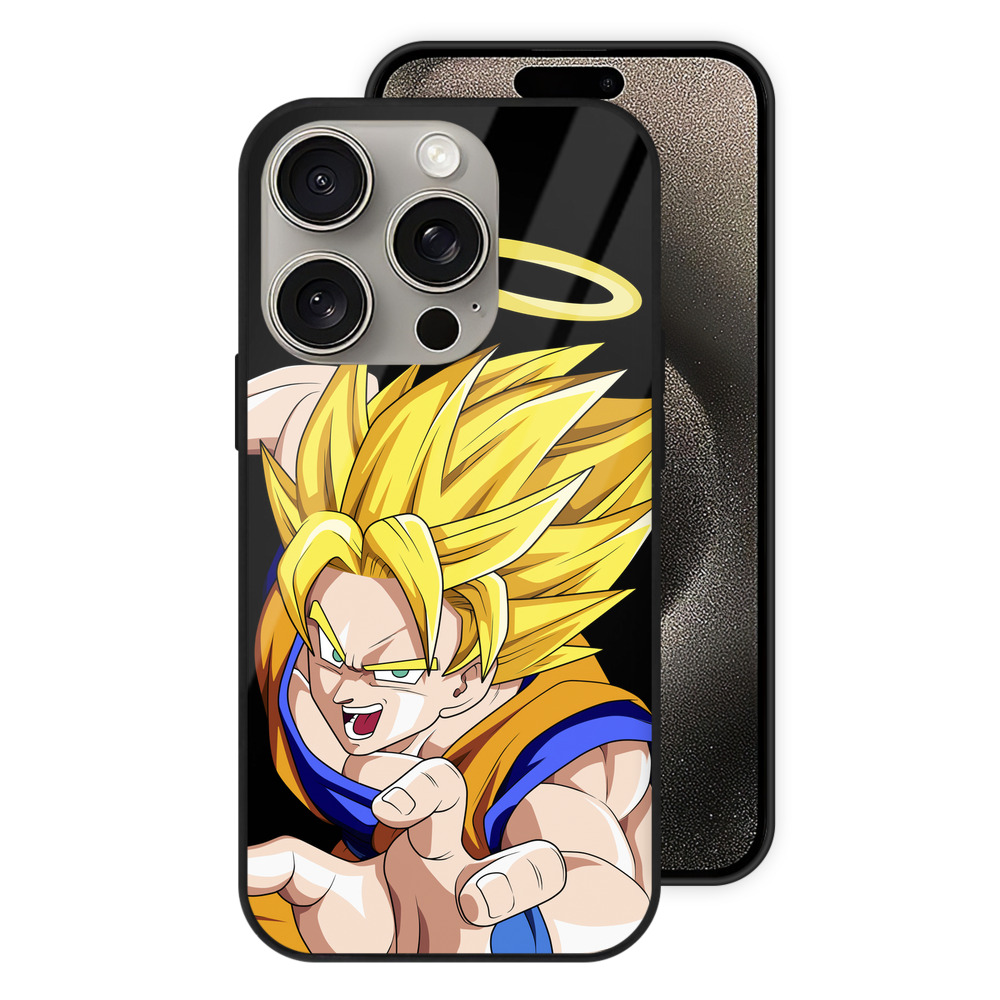 （画像用） ドラゴンボール 孫悟空（そん ごくう）Son Goku カカロット DRAGON BALL Kakarotto 【iPhone15Pro対応】スマホケース 耐衝撃＆黄変防止 背面ガラス