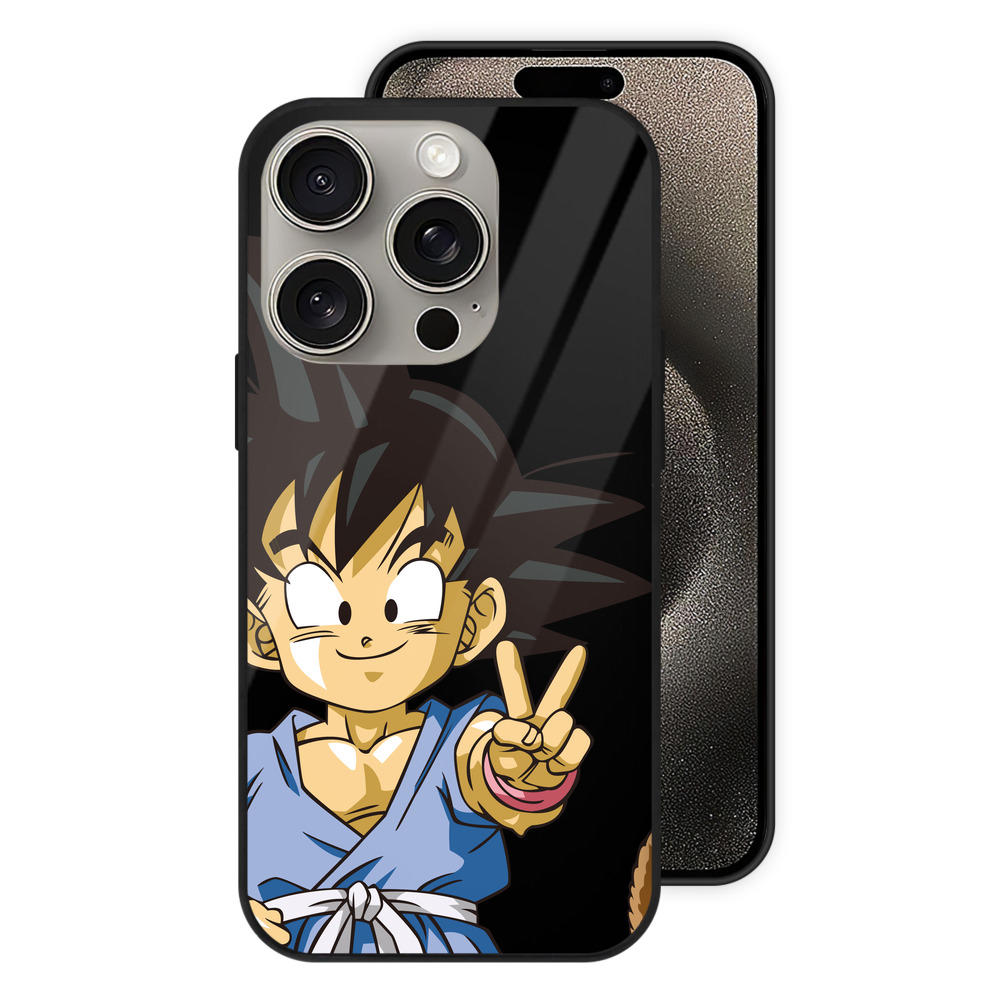 （画像用） ドラゴンボール 孫悟空（そん ごくう）Son Goku カカロット DRAGON BALL Kakarotto 【iPhone15Pro対応】スマホケース 耐衝撃＆黄変防止 背面ガラス