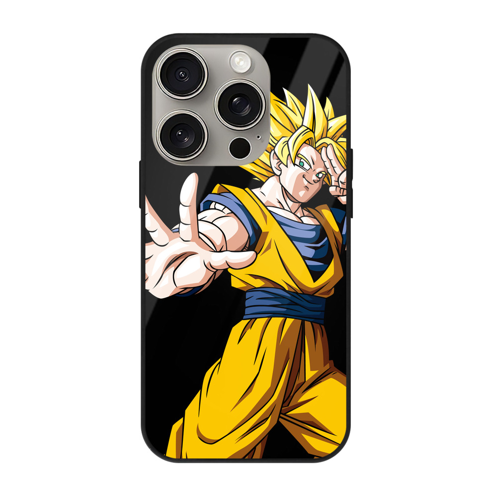 （画像用） ドラゴンボール 孫悟空（そん ごくう）Son Goku カカロット DRAGON BALL Kakarotto 【iPhone15Pro対応】スマホケース 耐衝撃＆黄変防止 背面ガラス